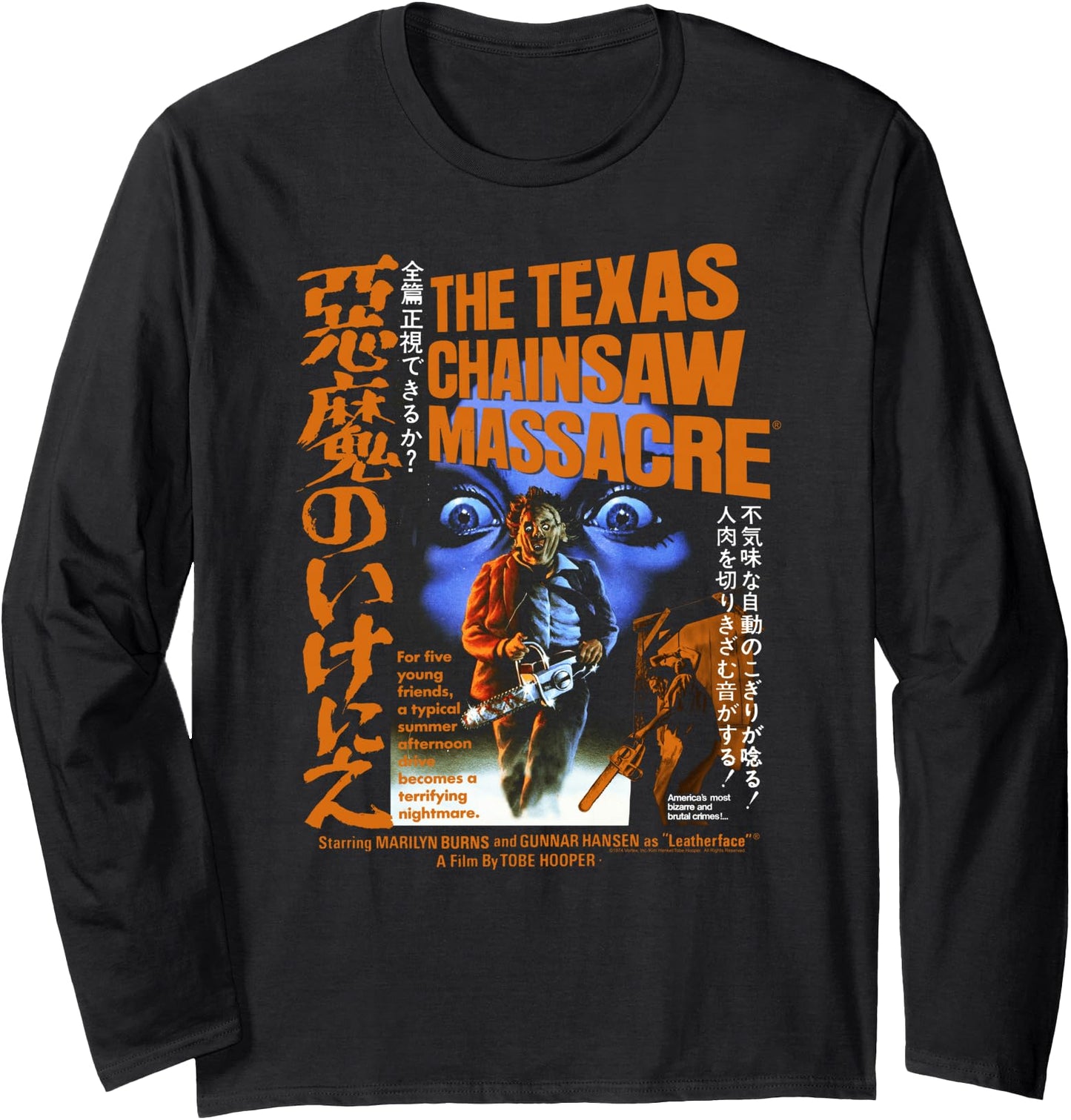 The Texas Chainsaw Massacre Japanese Movie Poster Horror Long Sleeve