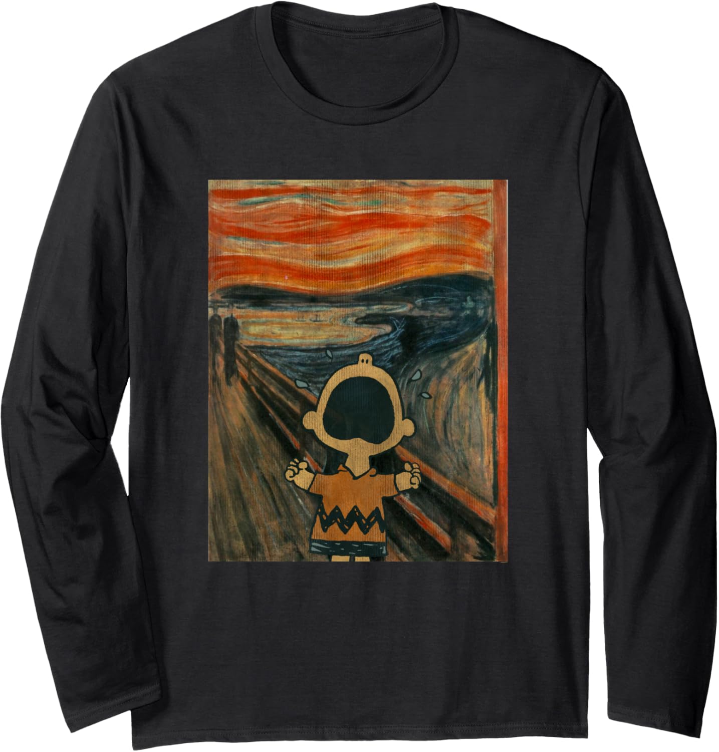 Peanuts Charlie Scream Artsy Long Sleeve T-Shirt Long Sleeve