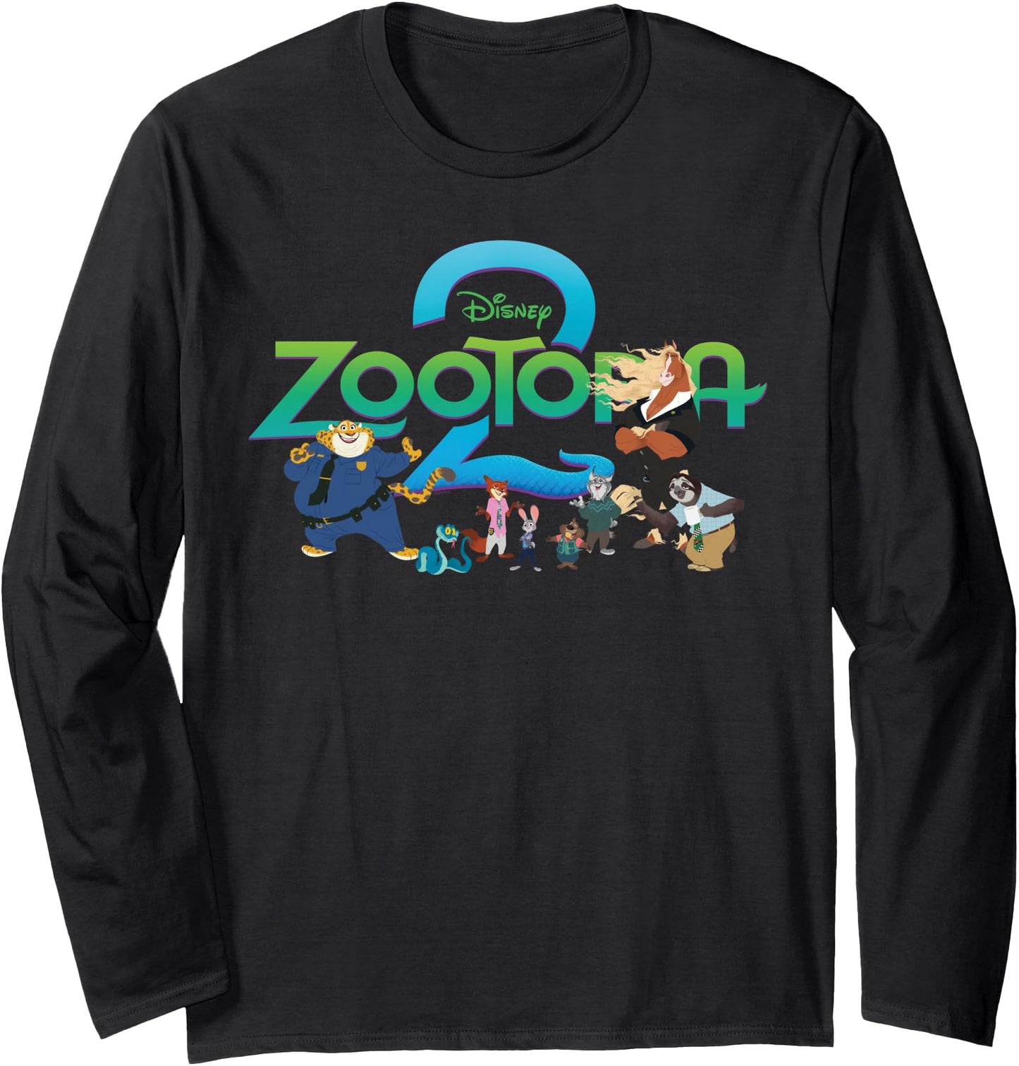 Disney Zootopia 2 Illustrated Characters and Logo Long Sleeve