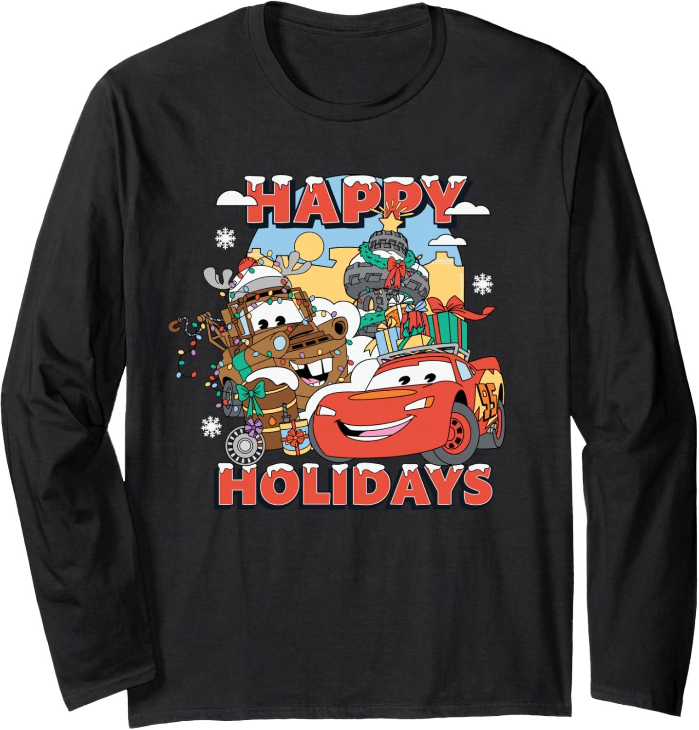 Disney and Pixar's Cars Happy Holidays Christmas Pals Long Sleeve