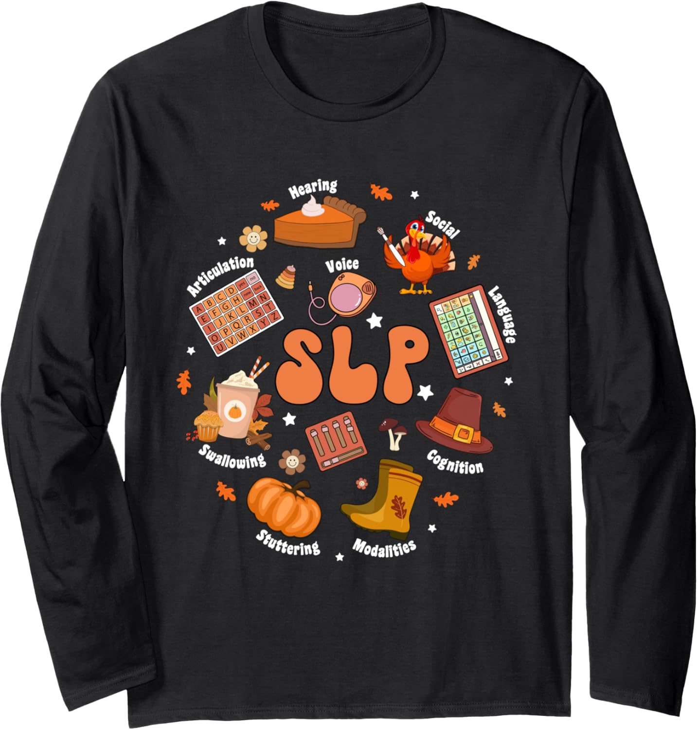 Thanksgiving Speech Therapy Fall Speech Language Pathologist Long Sleeve