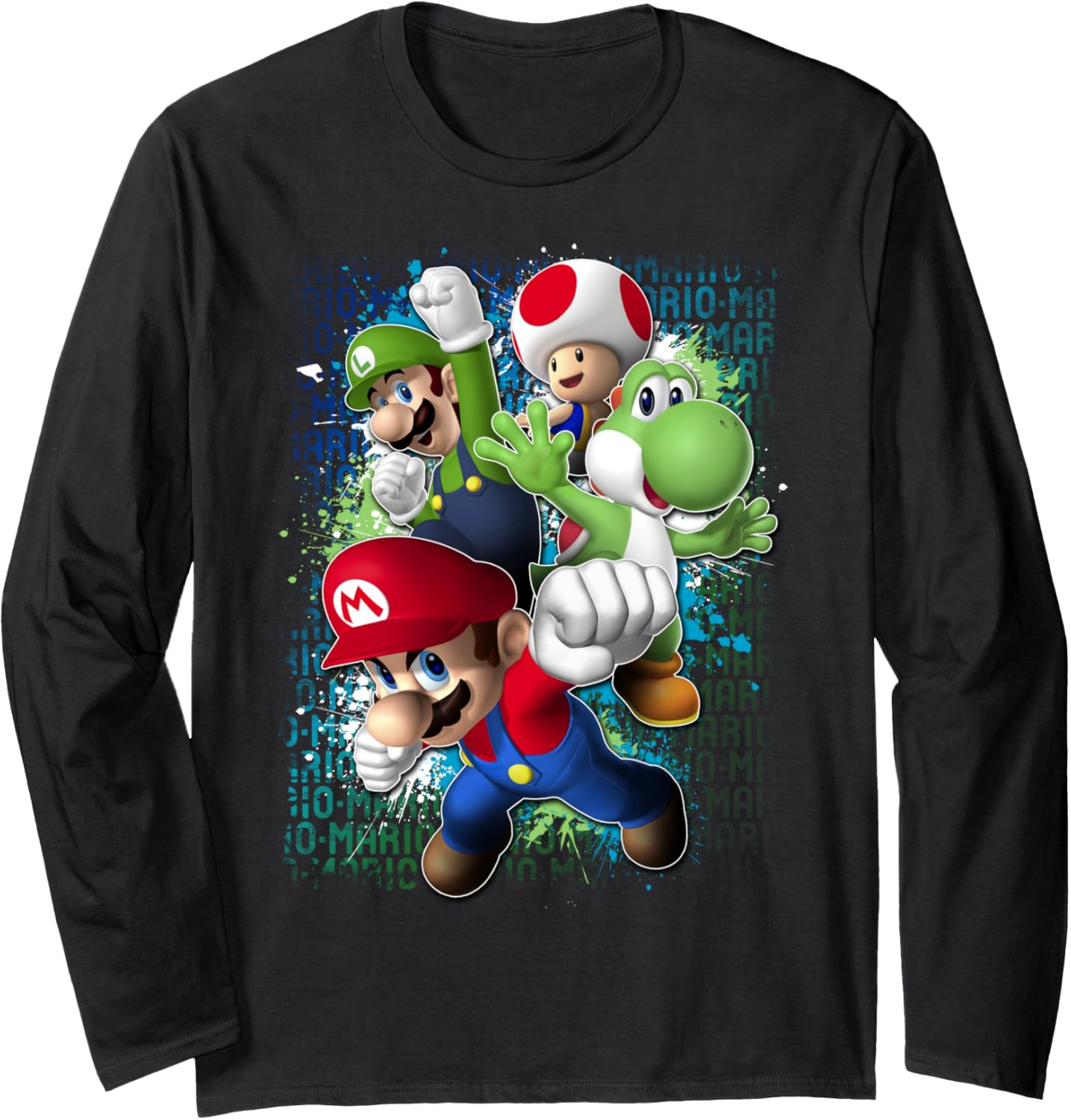 Nintendo Super Mario Luigi Paint Action Long Sleeve Tee Long Sleeve