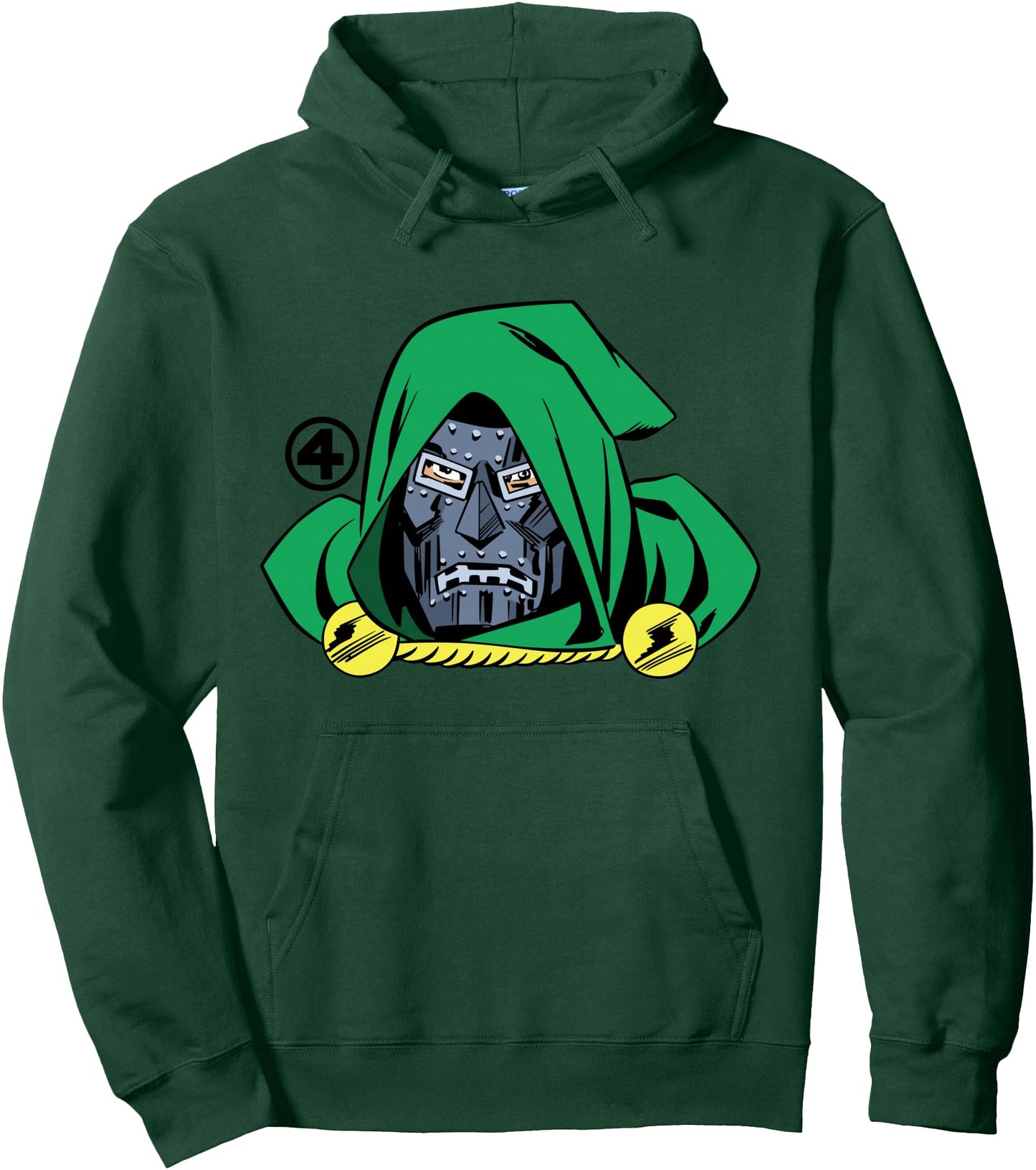 Marvel Fantastic Four Doctor Doom Big Face Villain Costume Pullover Hoodie
