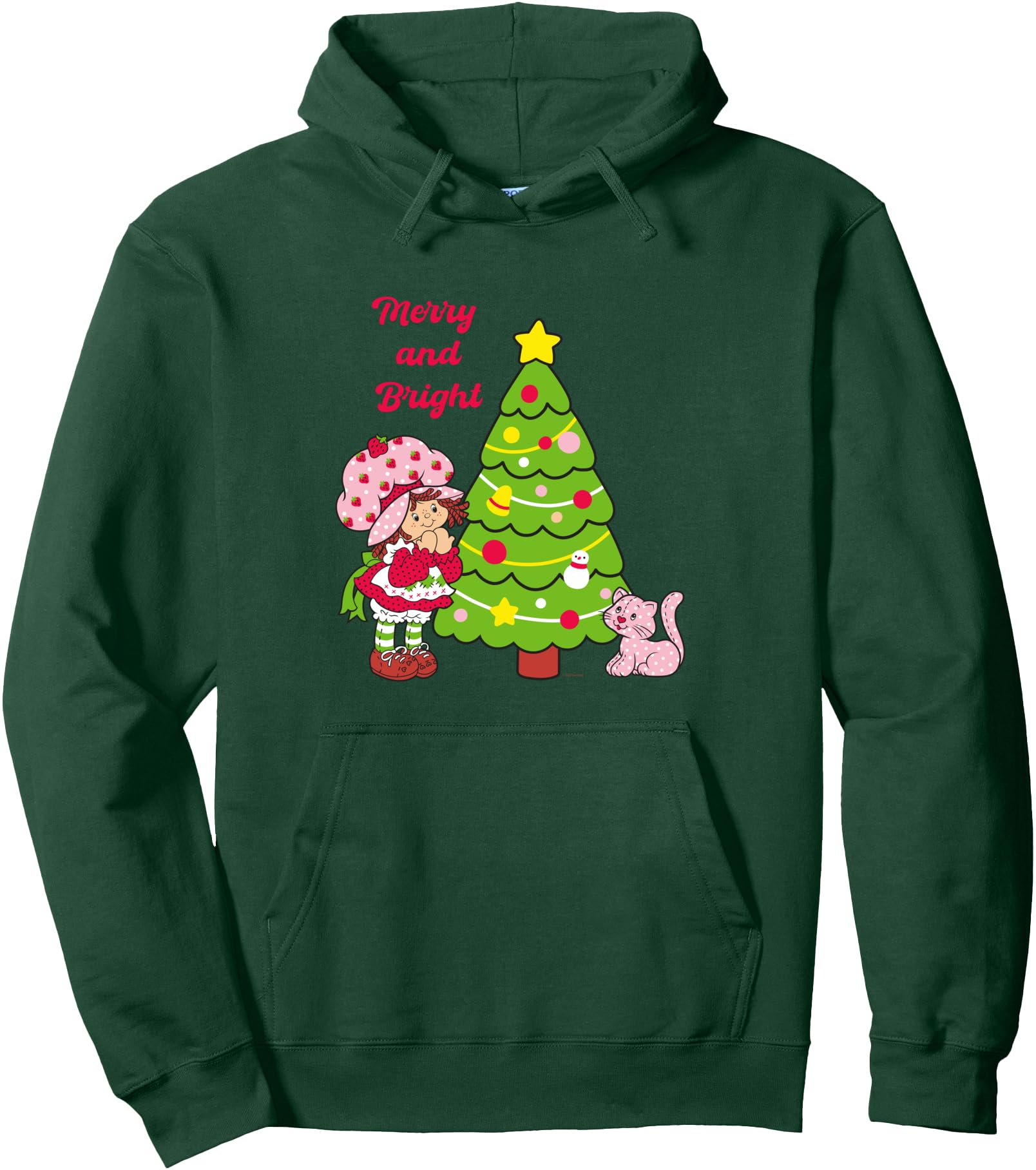 Strawberry Shortcake Merry And Bright Christmas Tree Front Pullover Hoodie