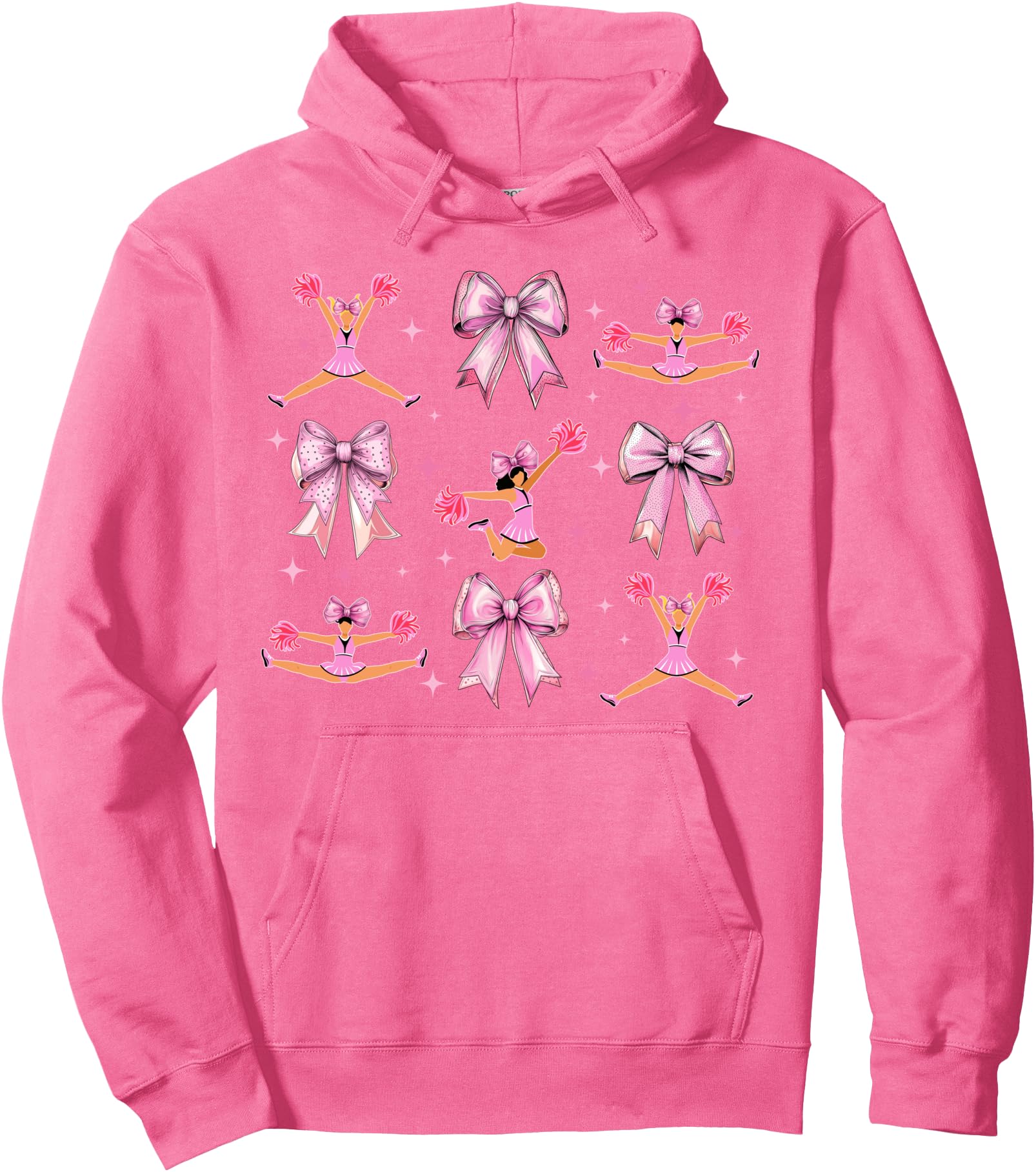 Coquette Bow Cheerleader Cheerleading Cheer Pink Girl Sister Pullover Hoodie