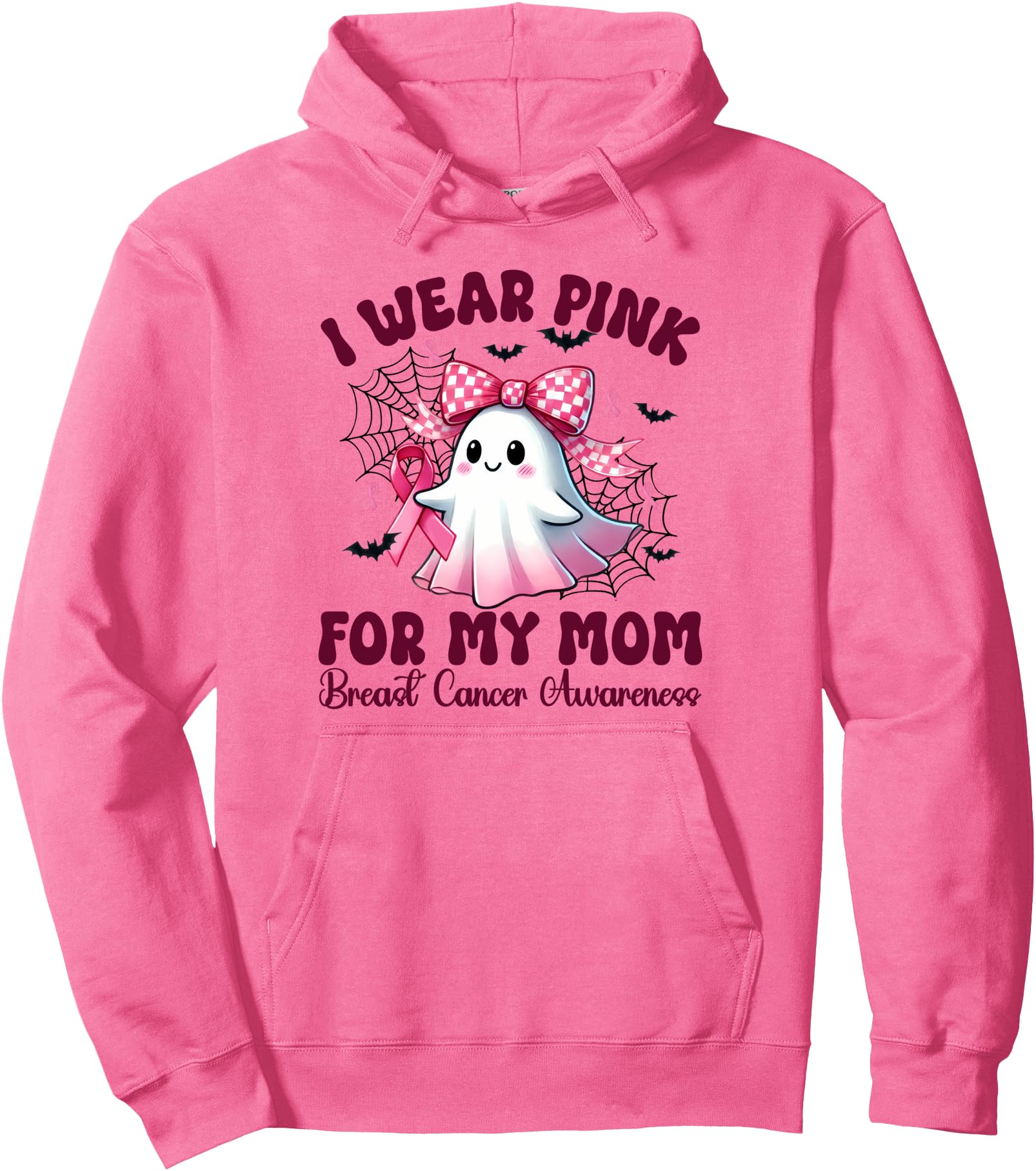 I Wear Pink for my Mom Breast Cancer Awareness halloween mom Pullover Hoodie