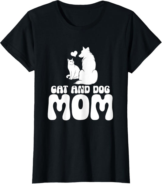 Cats and Dogs Mom Mother's Day Puppy Pets Animals Lover Cute T-Shirt