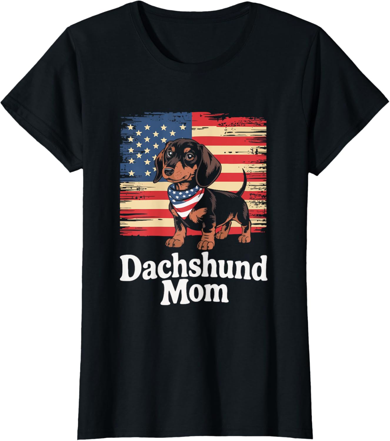 American Flag Dachshund Dog Mom Patriotic T-Shirt for Women