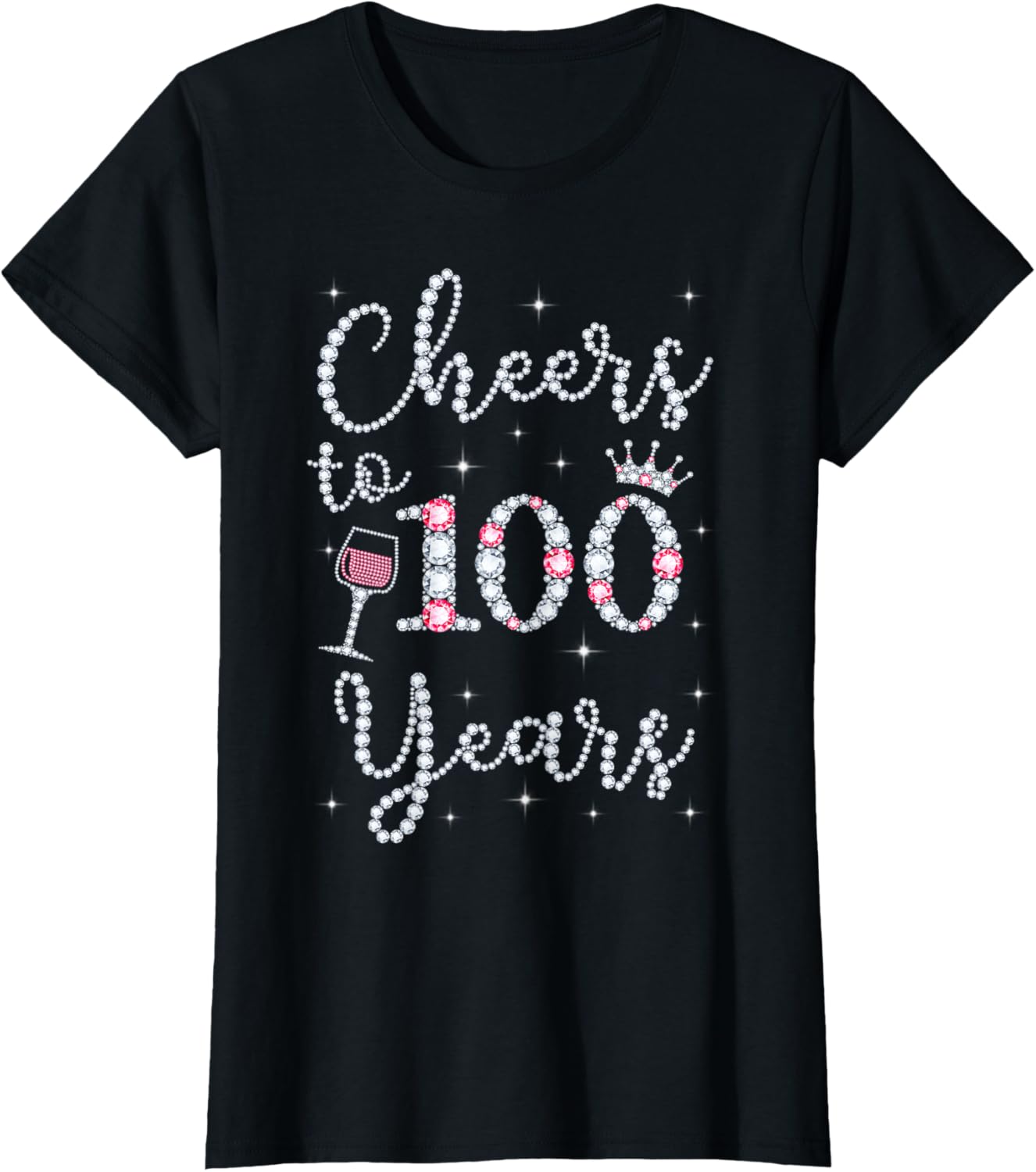 Cheers to 100 Years 1919 100th Birthday Gift Tee for Women T-Shirt