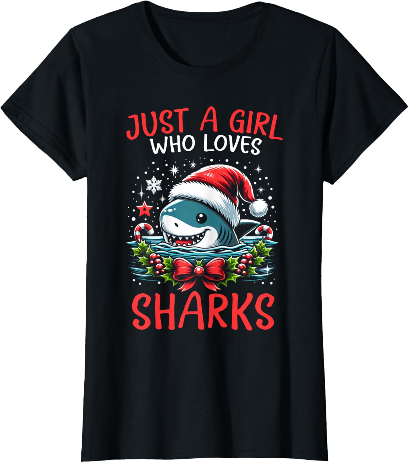 Just A Girl Who Loves Sharks Christmas For Women Girl Kids