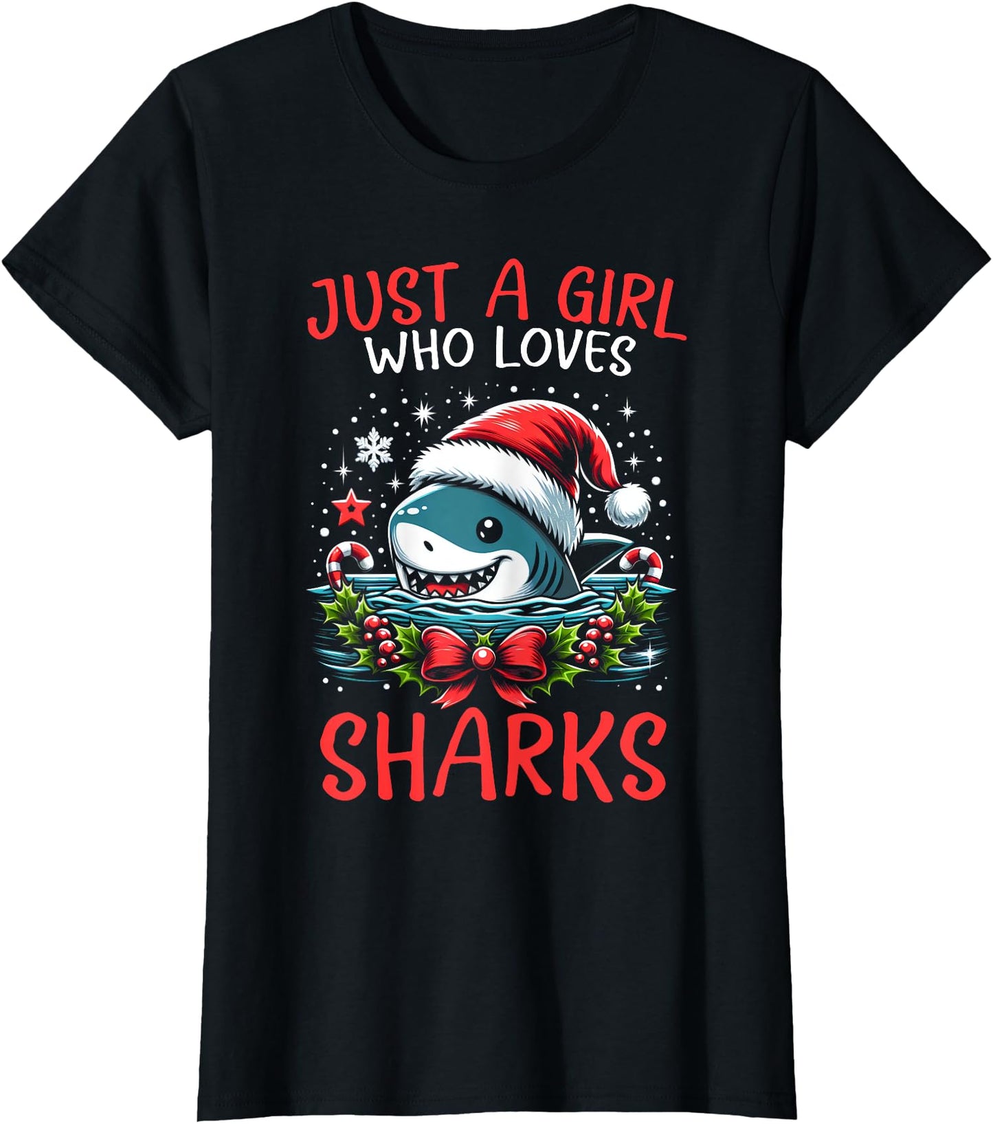 Just A Girl Who Loves Sharks Christmas For Women Girl
