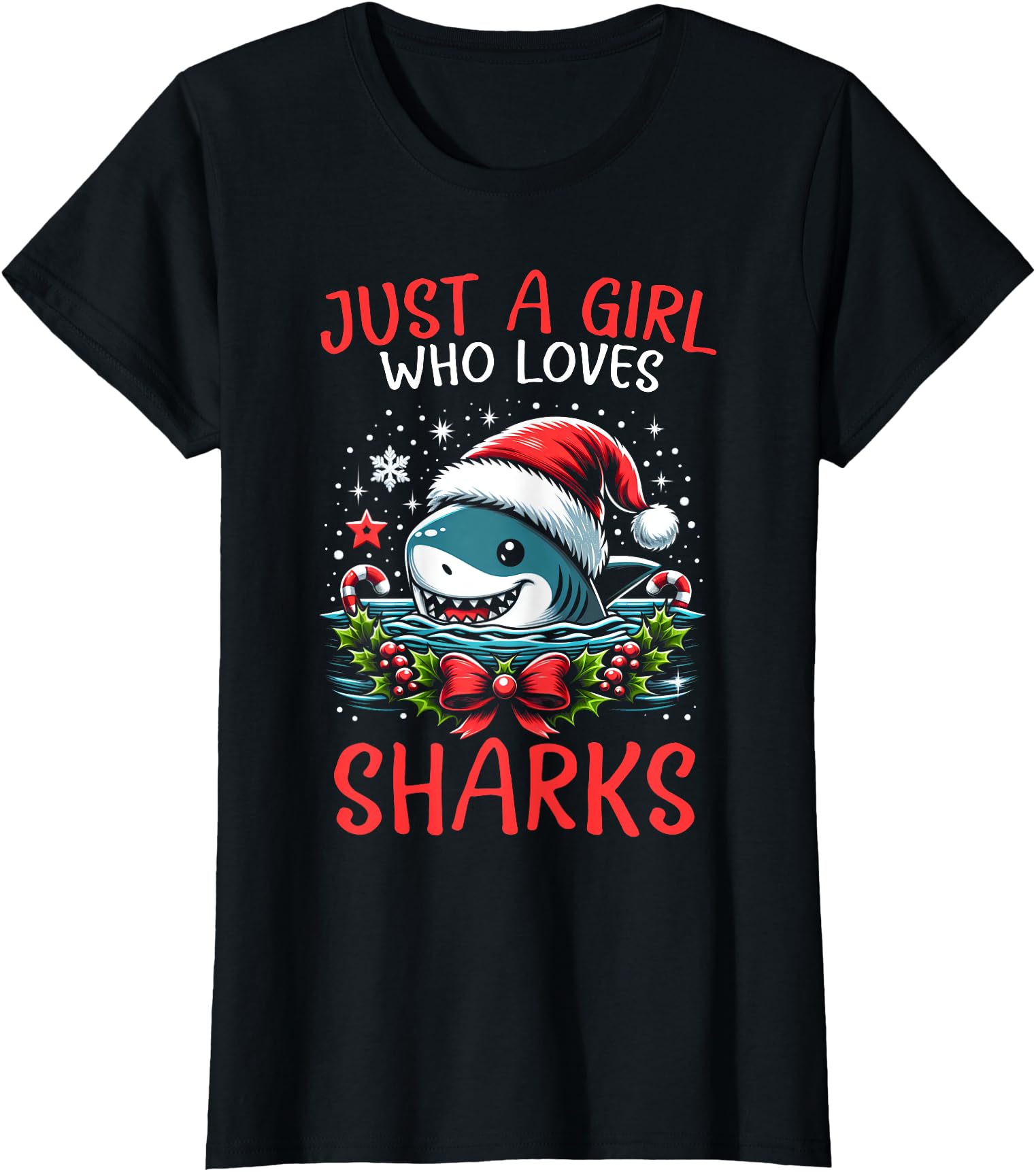Just A Girl Who Loves Sharks Christmas For Women Girl
