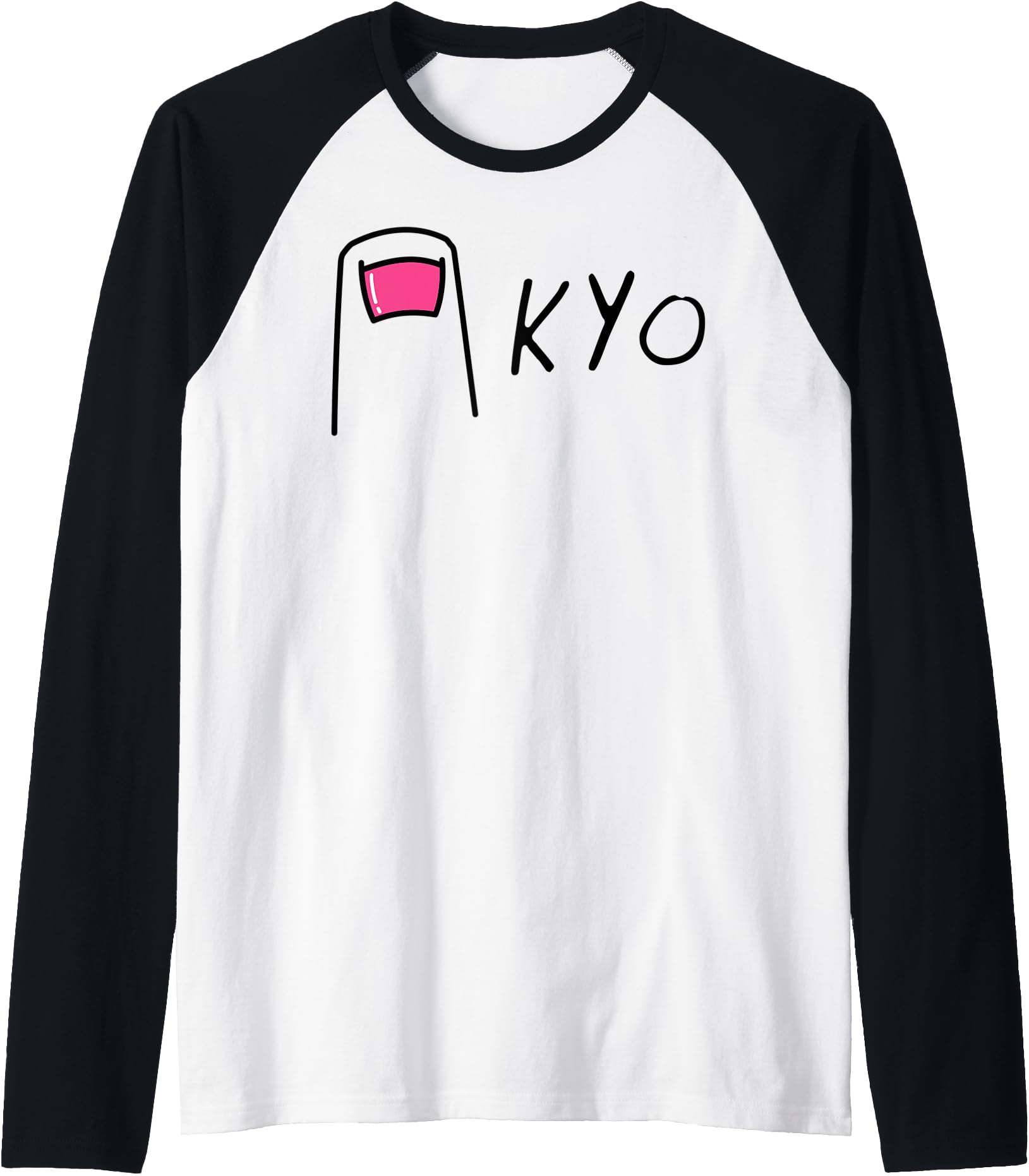 Tokyo Pun - TOE KYO - Japanese Humor - Funny Japan Raglan Baseball Tee