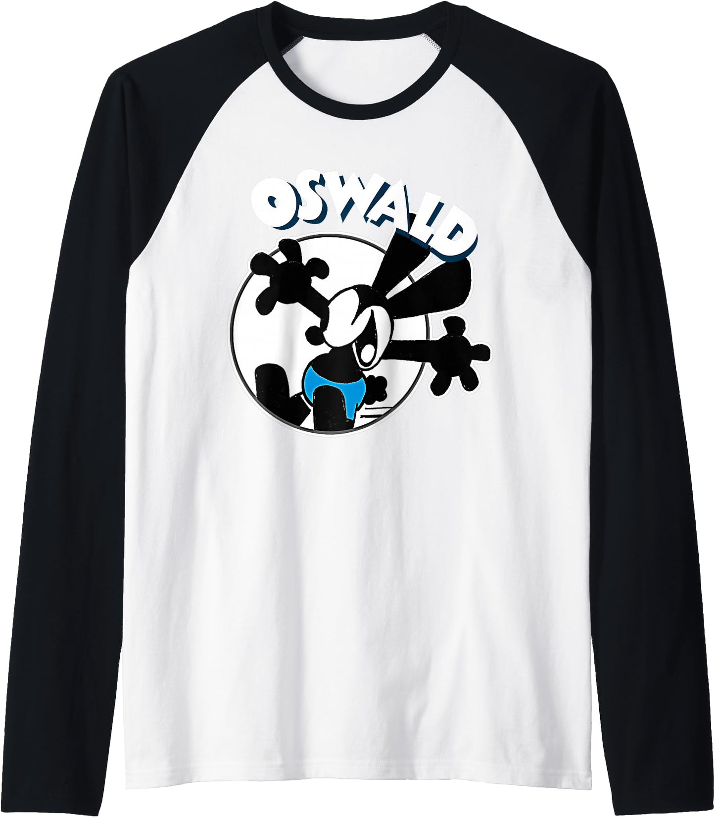 Oswald Rabbit Vintage Cartoon Raglan Baseball Tee