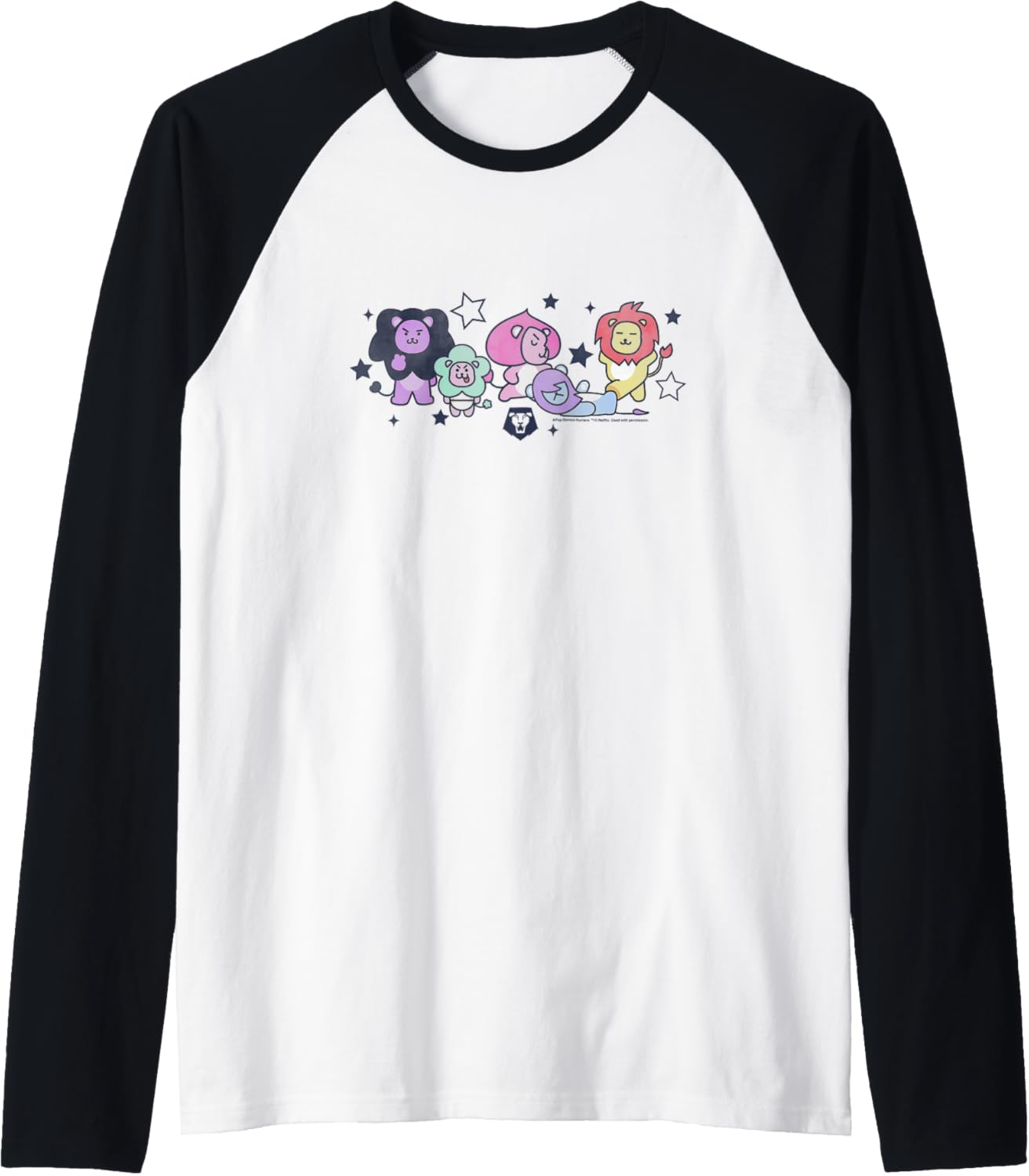 Kpop Demon Hunters Halloween Saja Friends Cute Lions Raglan Baseball Tee