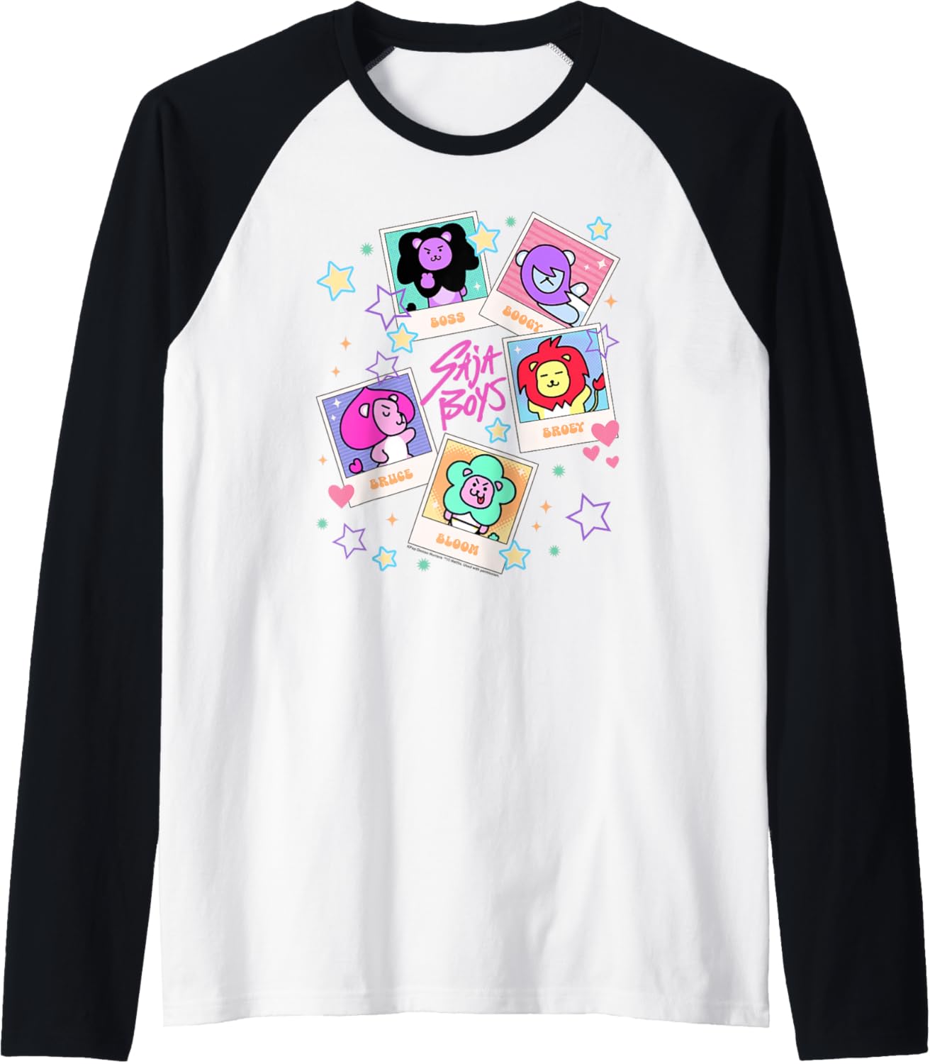 Kpop Demon Hunters Halloween Saja Friends Polaroids Raglan Baseball Tee