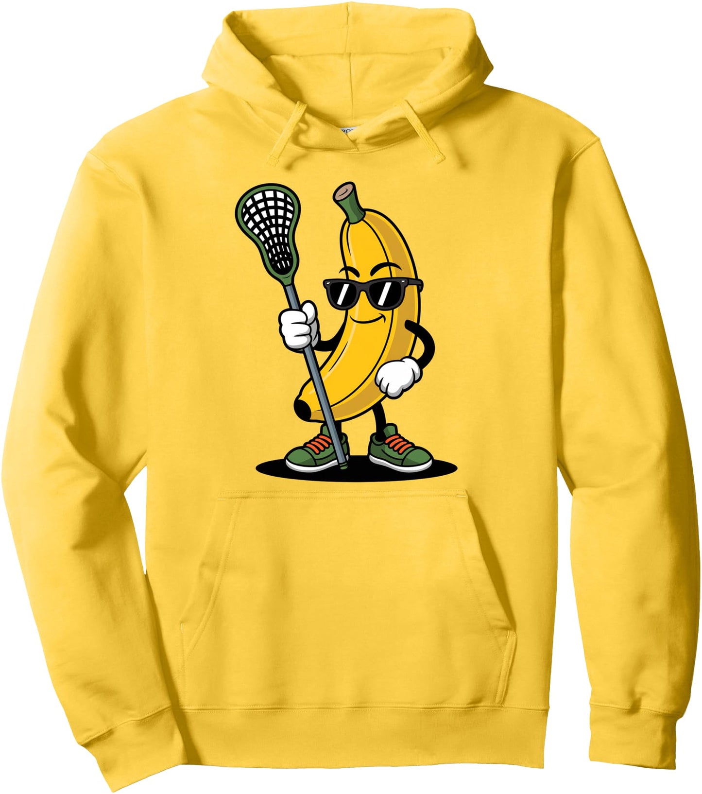Banana Playing Lacrosse Funny Youth Boys Lacrosse Goalie Pullover Hoodie