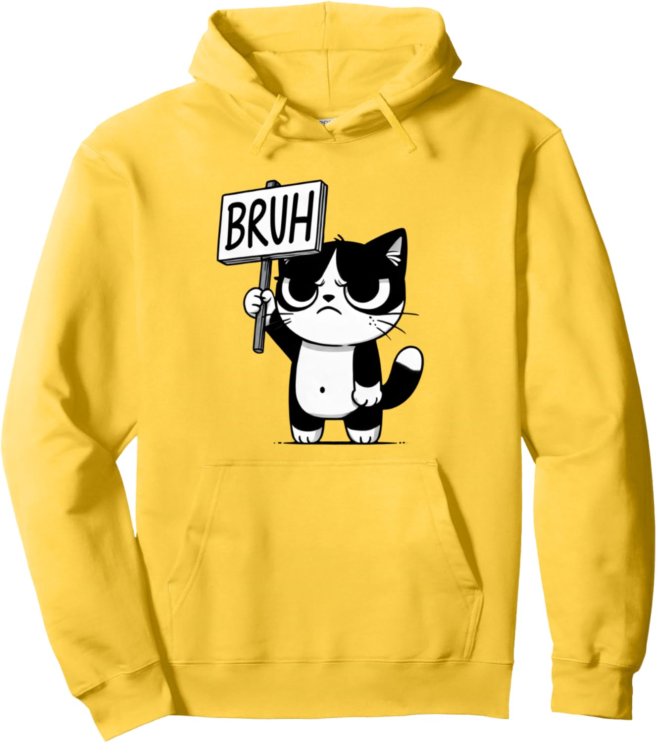 Bruh Cat Lover Gifts Funny for Men Women Kids Pullover Hoodie