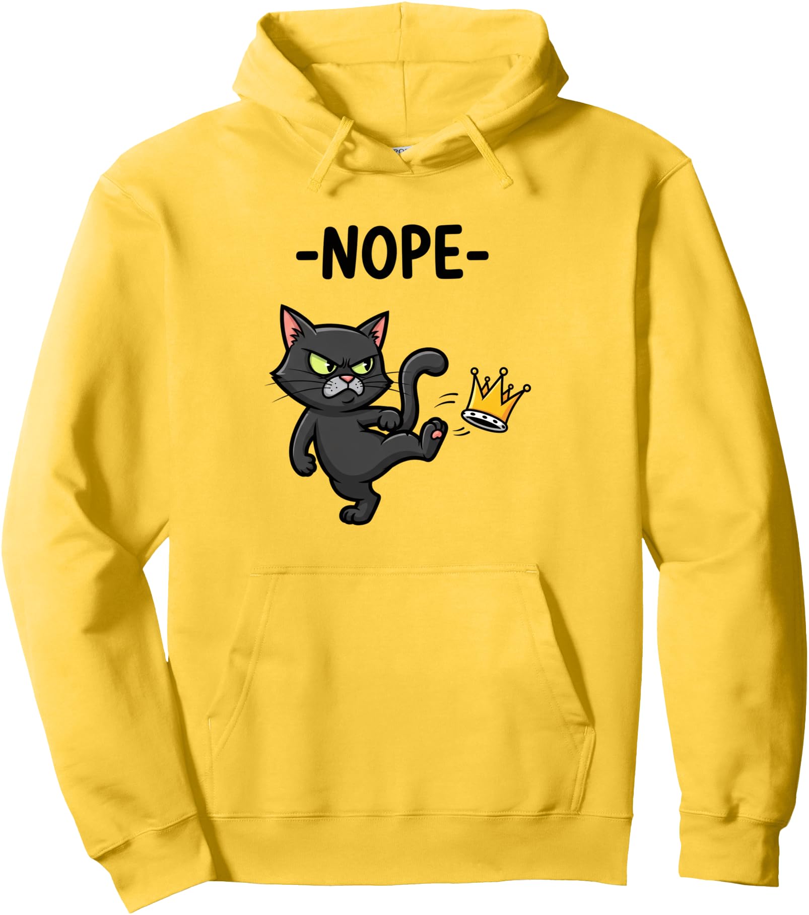Funny No Kings Cat Sarcastic, Nope - Political Pullover Hoodie