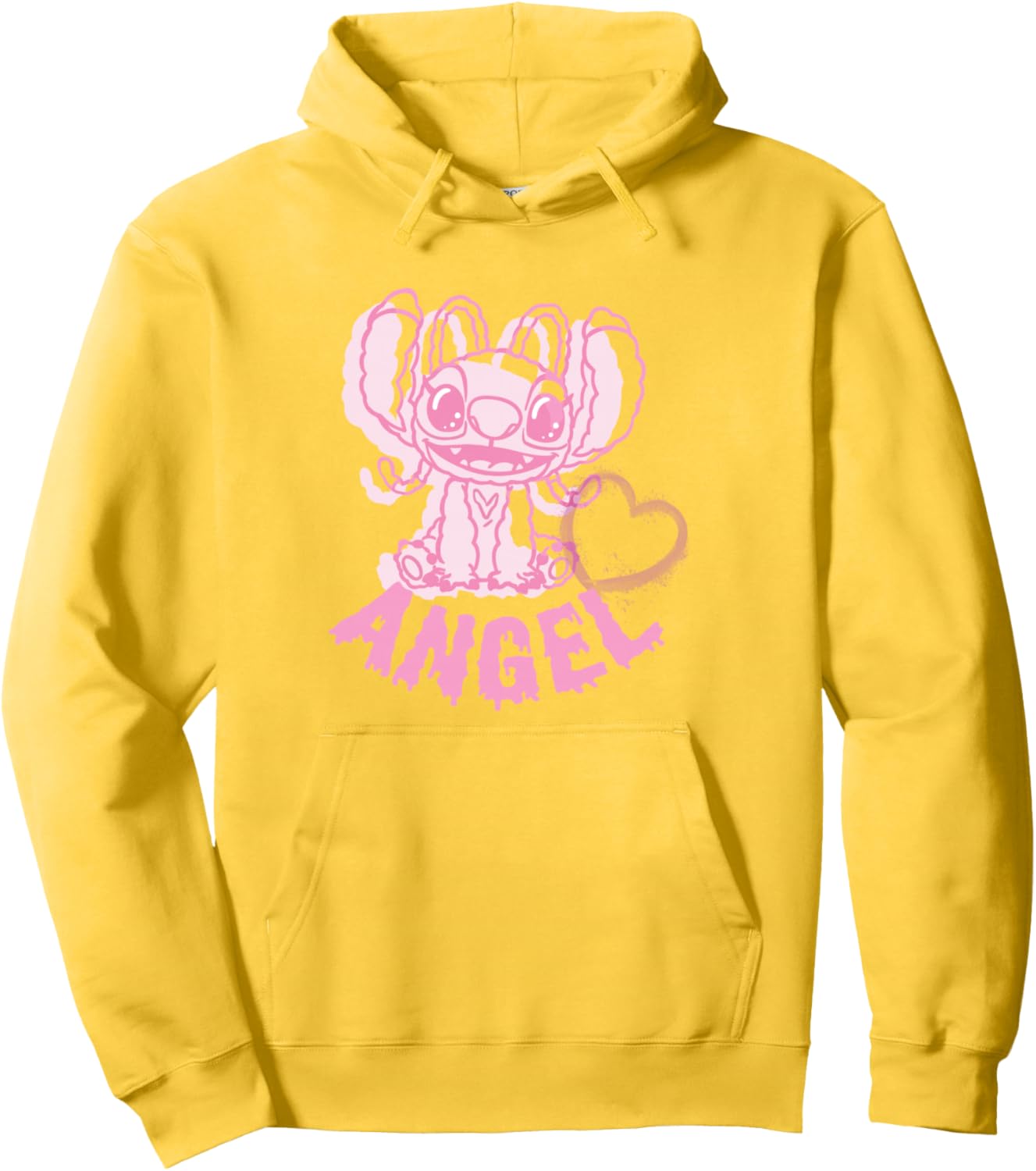 Disney Lilo & Stitch Cute Alien Pink Drip Angel Pullover Hoodie