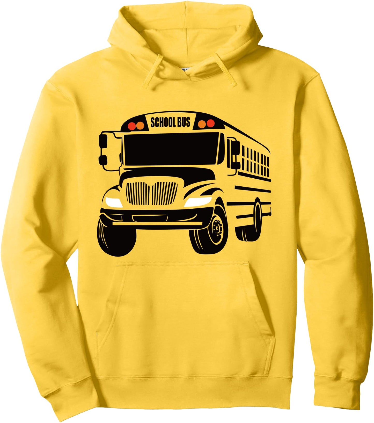 School Bus Driver Cartoon Yellow Costume Uniform Graphic Pullover Hoodie