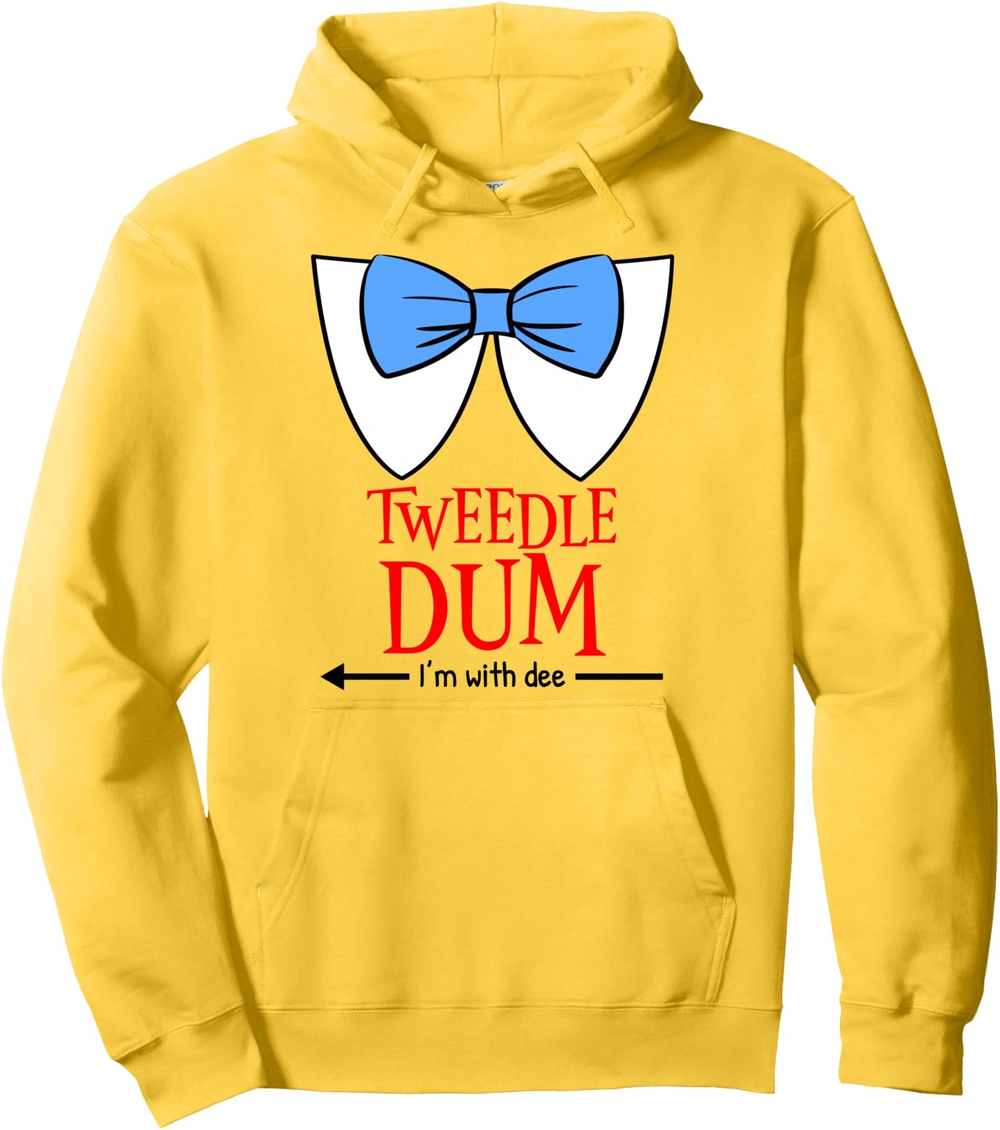 Tweedle Dum I'm With Dee - Lazy Couple Halloween Costumes Pullover Hoodie