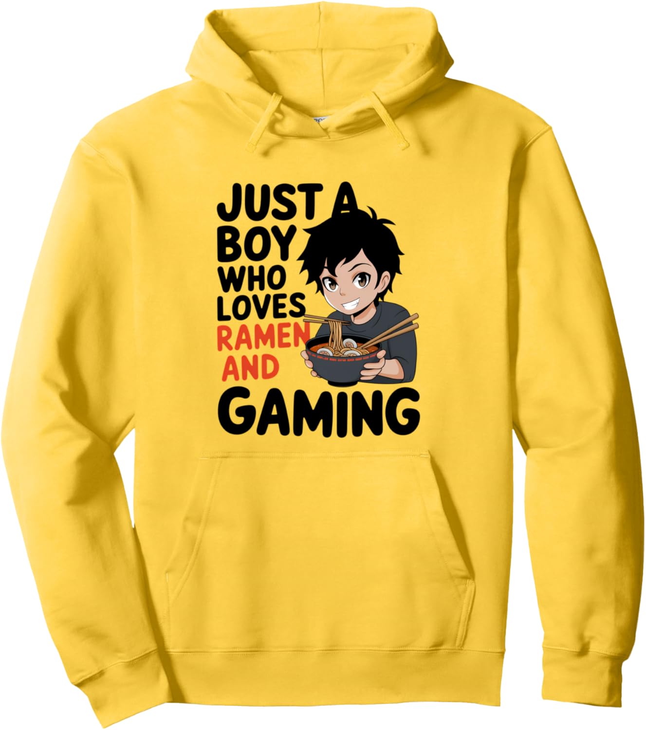 Just A Boy Who Loves Ramen And Gaming Japan Anime Pullover Hoodie