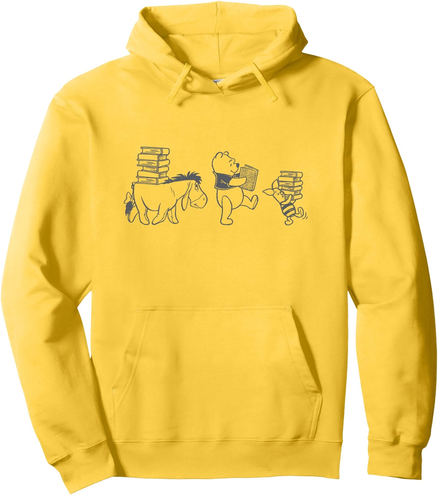 Disney Winnie the Pooh Eeyore Pooh & Piglet Carrying Books Pullover Hoodie