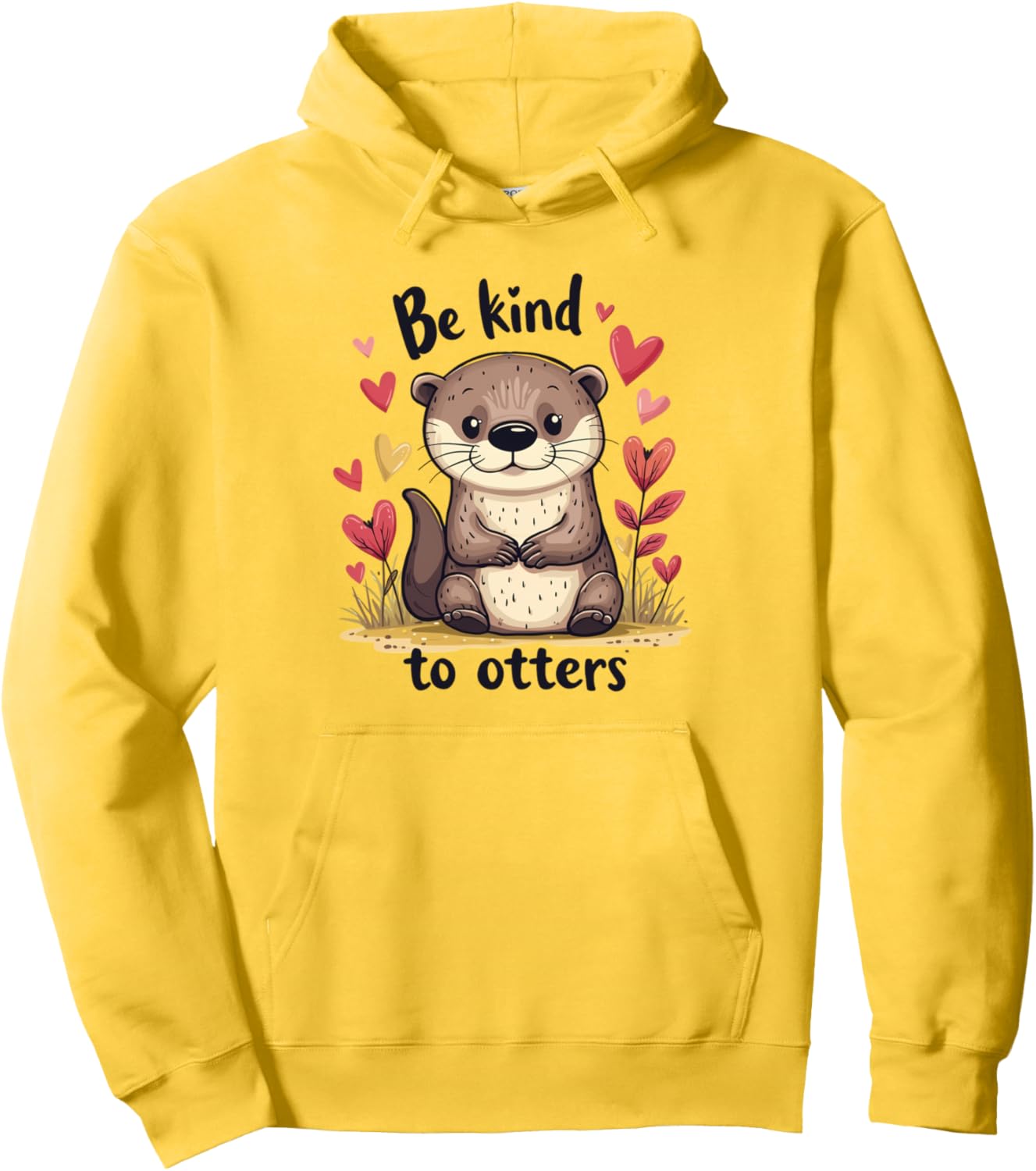 Be Kind To Otters Cute Heart Pullover Hoodie