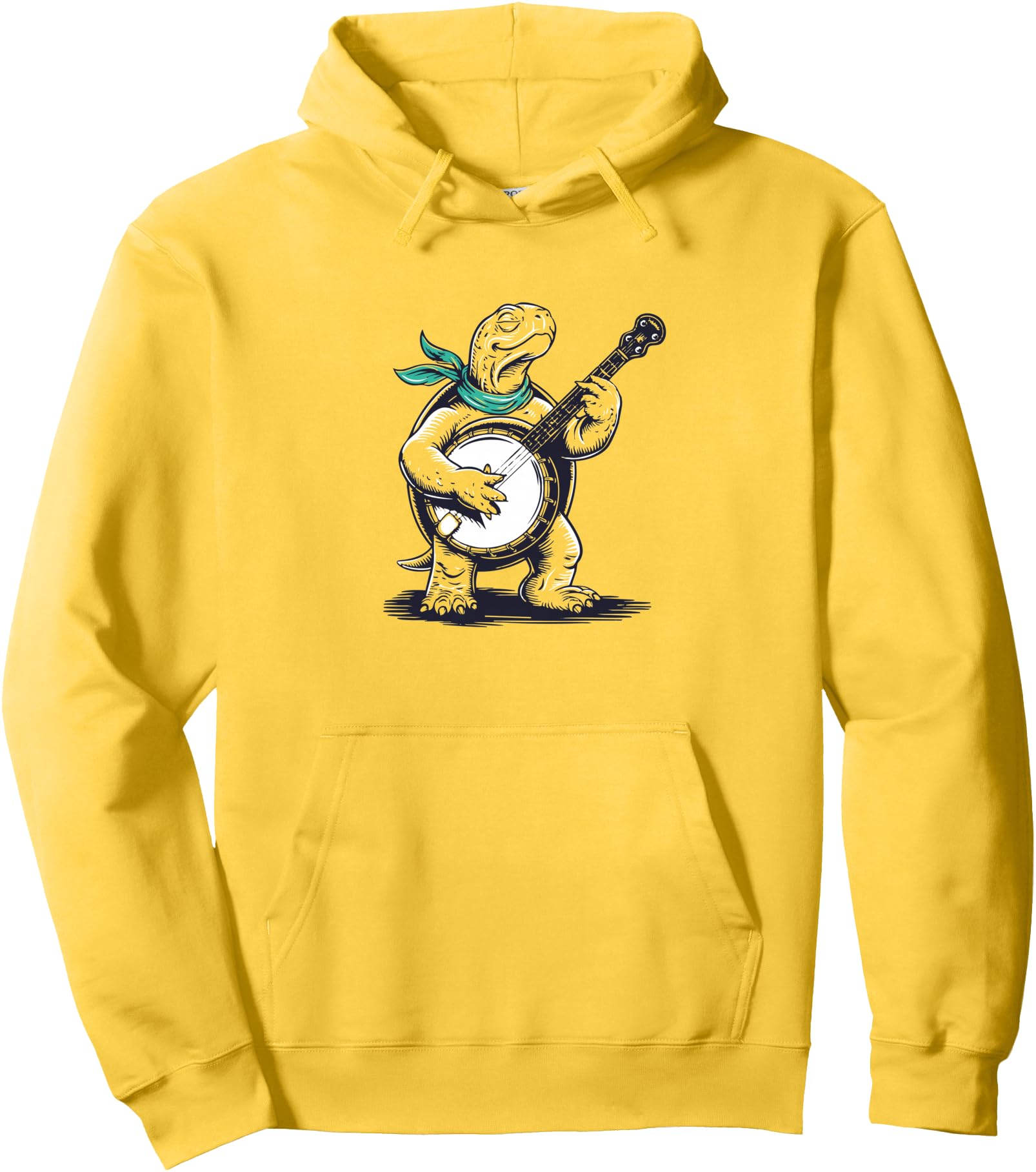 Banjo Playing Turtle Retro Animal Bluegrass Terrapin Pullover Hoodie