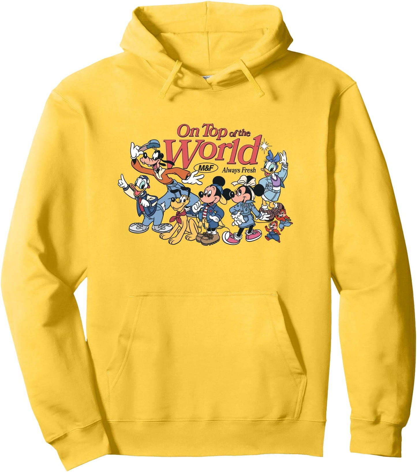 Disney Mickey And Friends On Top Of The World Group Shot Pullover Hoodie