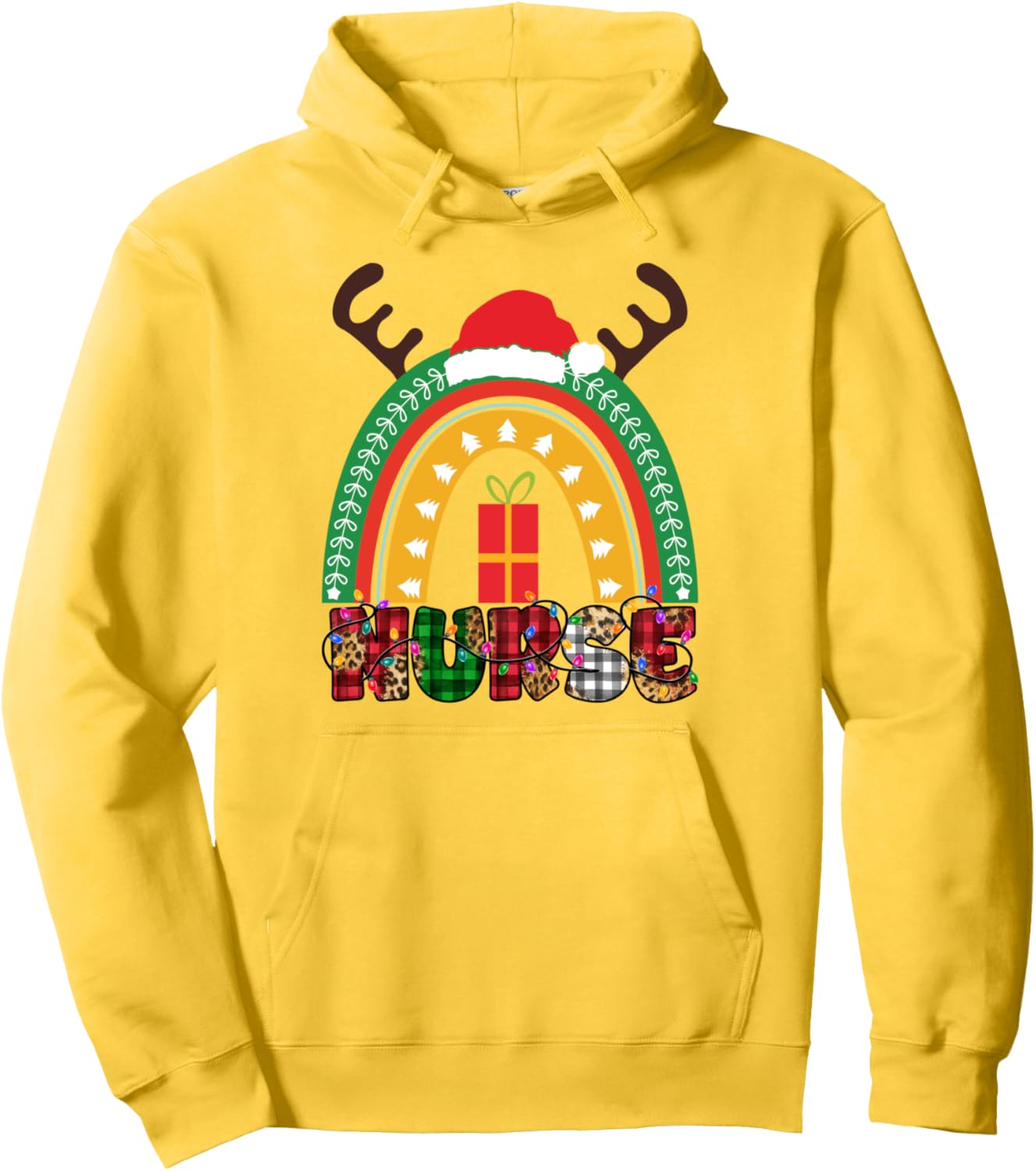 Christmas Nurse Rainbow Nurses Christmas Ugly Xmas Sweater Pullover Hoodie