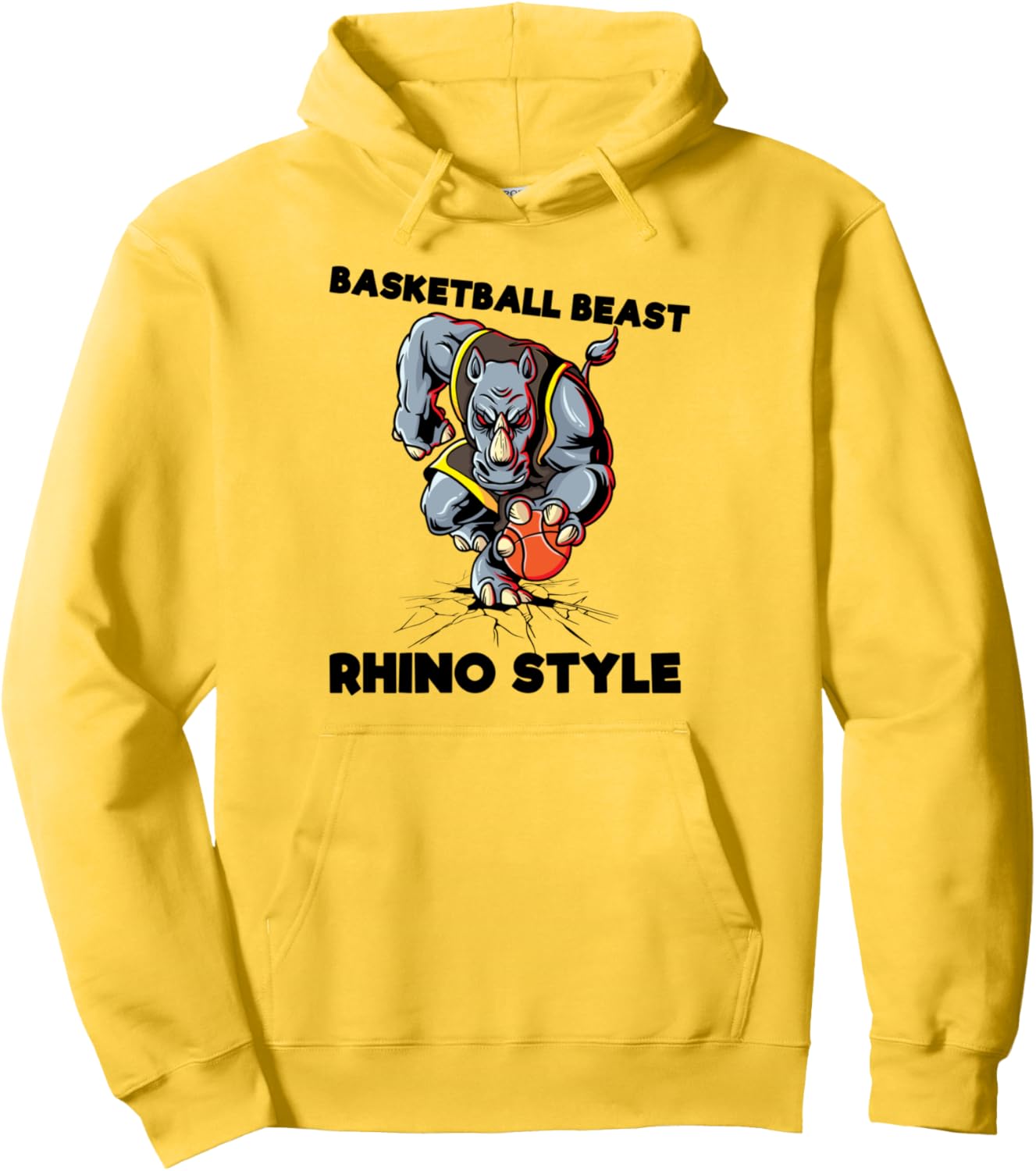 Basketball Beast Rhino Style Powerful Rhinoceros Animal Pullover Hoodie