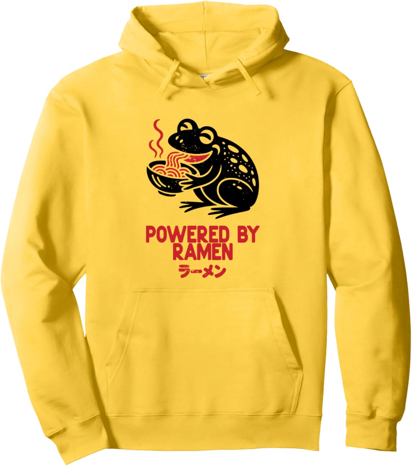 Frog Eating Ramen Noodles Funny Kawaii Anime Pullover Hoodie