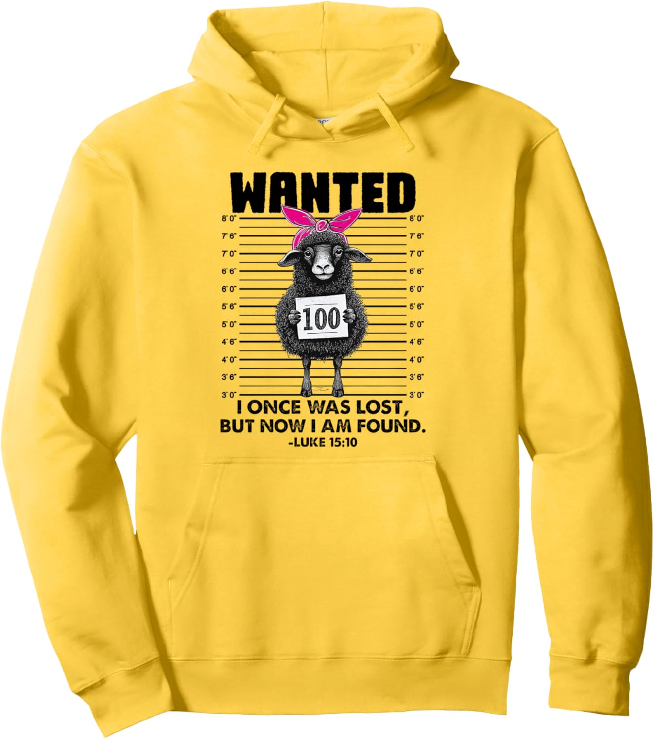 Wanted I Once was Lost But Now I Am Found Funny Sheep Jesus Pullover Hoodie