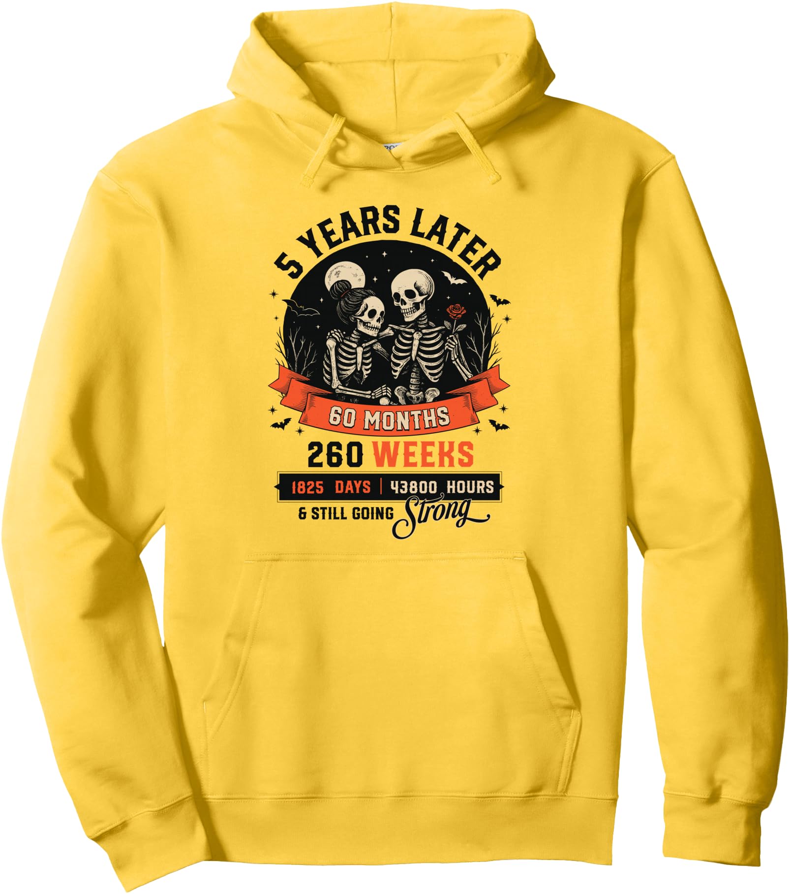 5th Wedding Anniversary Skeleton Couple 5 Years Later Pullover Hoodie