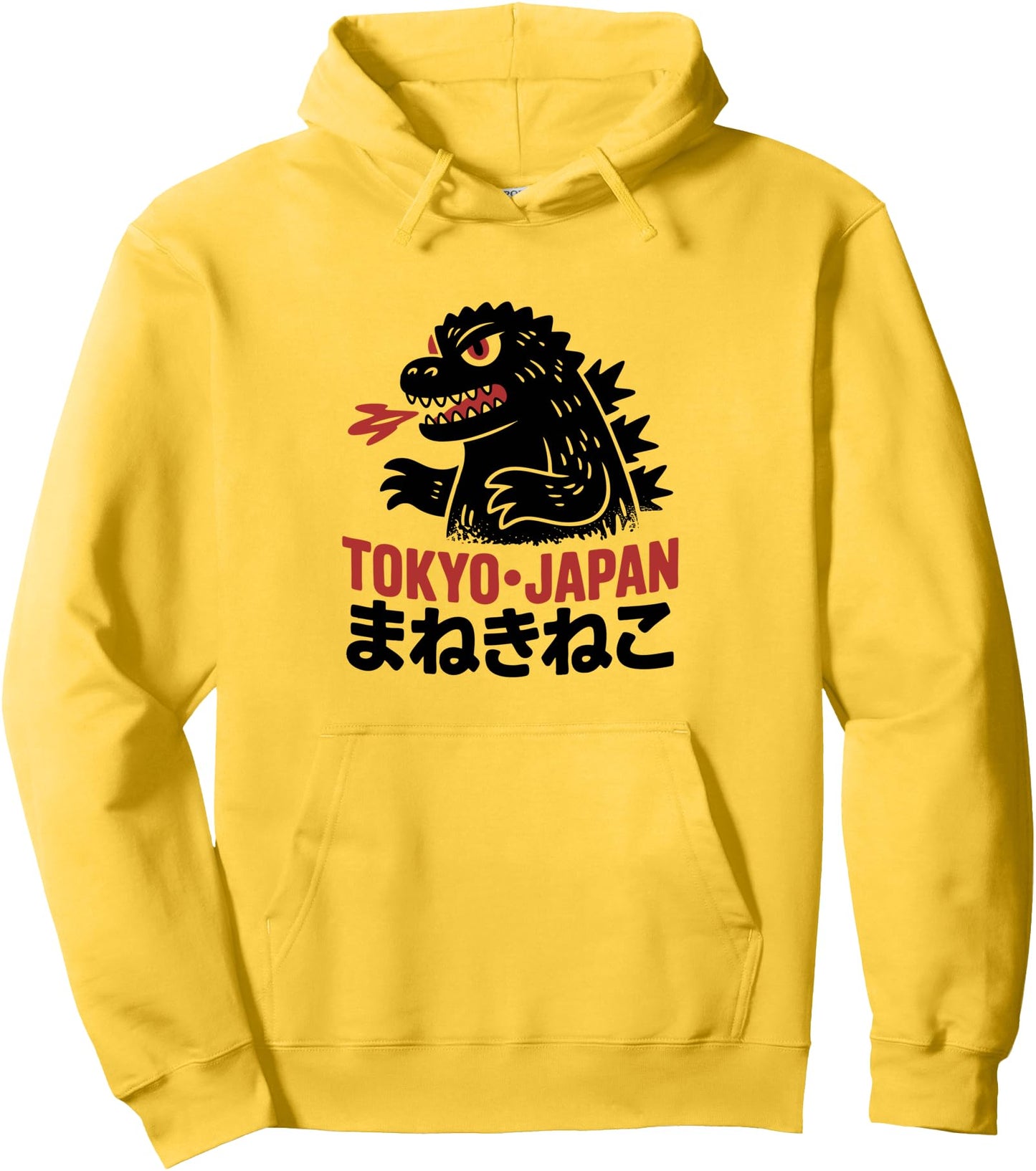 Tokyo Streetwear Dinosaur Monster Haiku Showa Japanese Text Pullover Hoodie