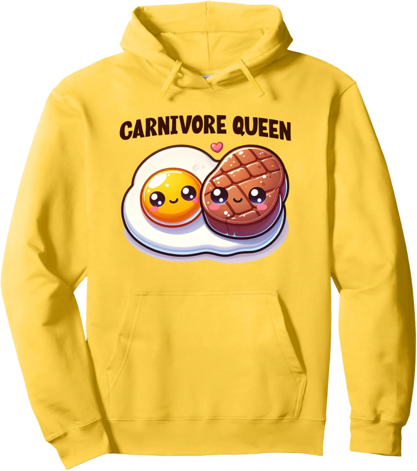 Carnivore Queen Keto Diet Cute Steak Egg Gym Fitness Workout Pullover Hoodie