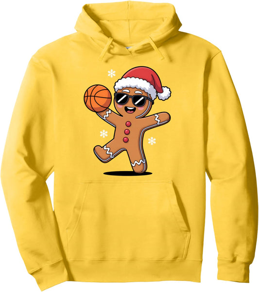 Christmas Basketball Cartoon Pullover Hoodie