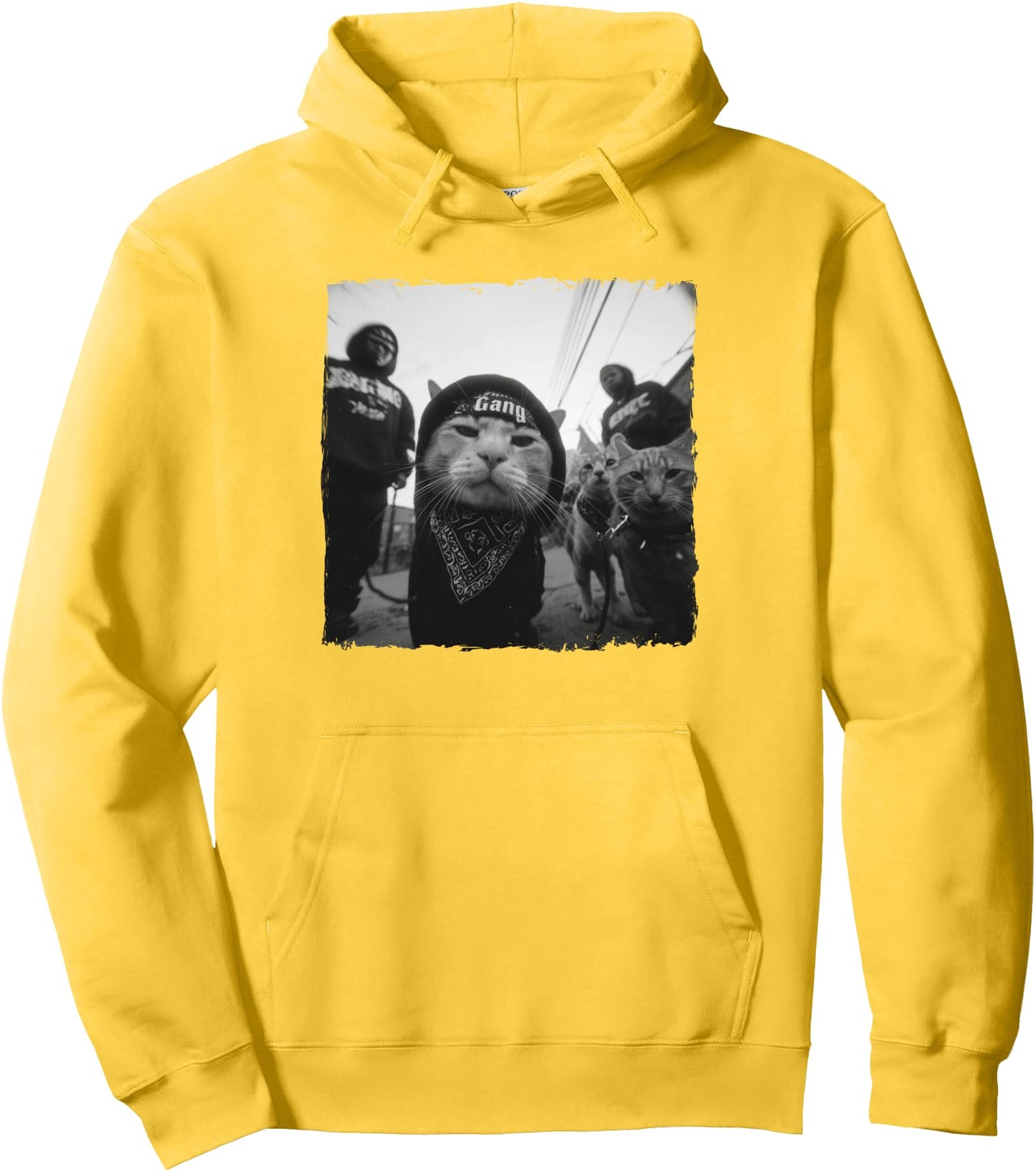 Gangster cats streetwear Cool cat motif Funny Pullover Hoodie