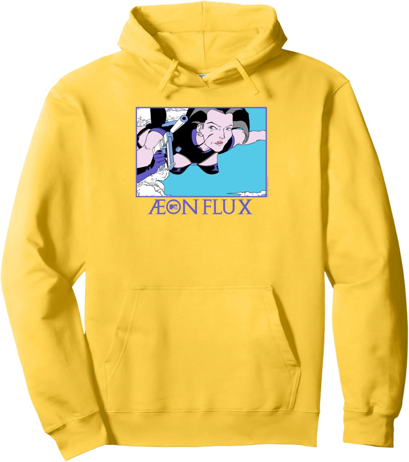 Aeon Flux Falling Aeon Illustration 90s Cartoon Pullover Hoodie