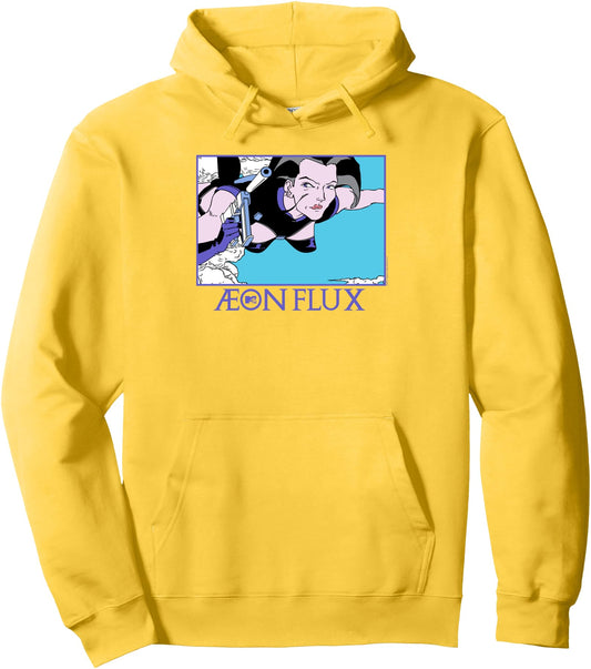 Aeon Flux Falling Aeon Illustration 90s Cartoon Pullover Hoodie