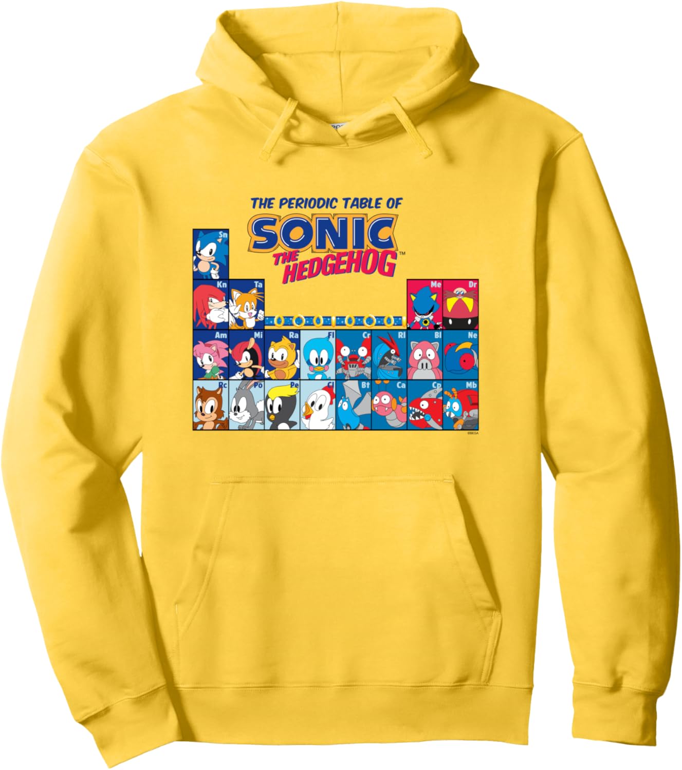 Sonic The Hedgehog The Periodic Table Of Sonic Pullover Hoodie