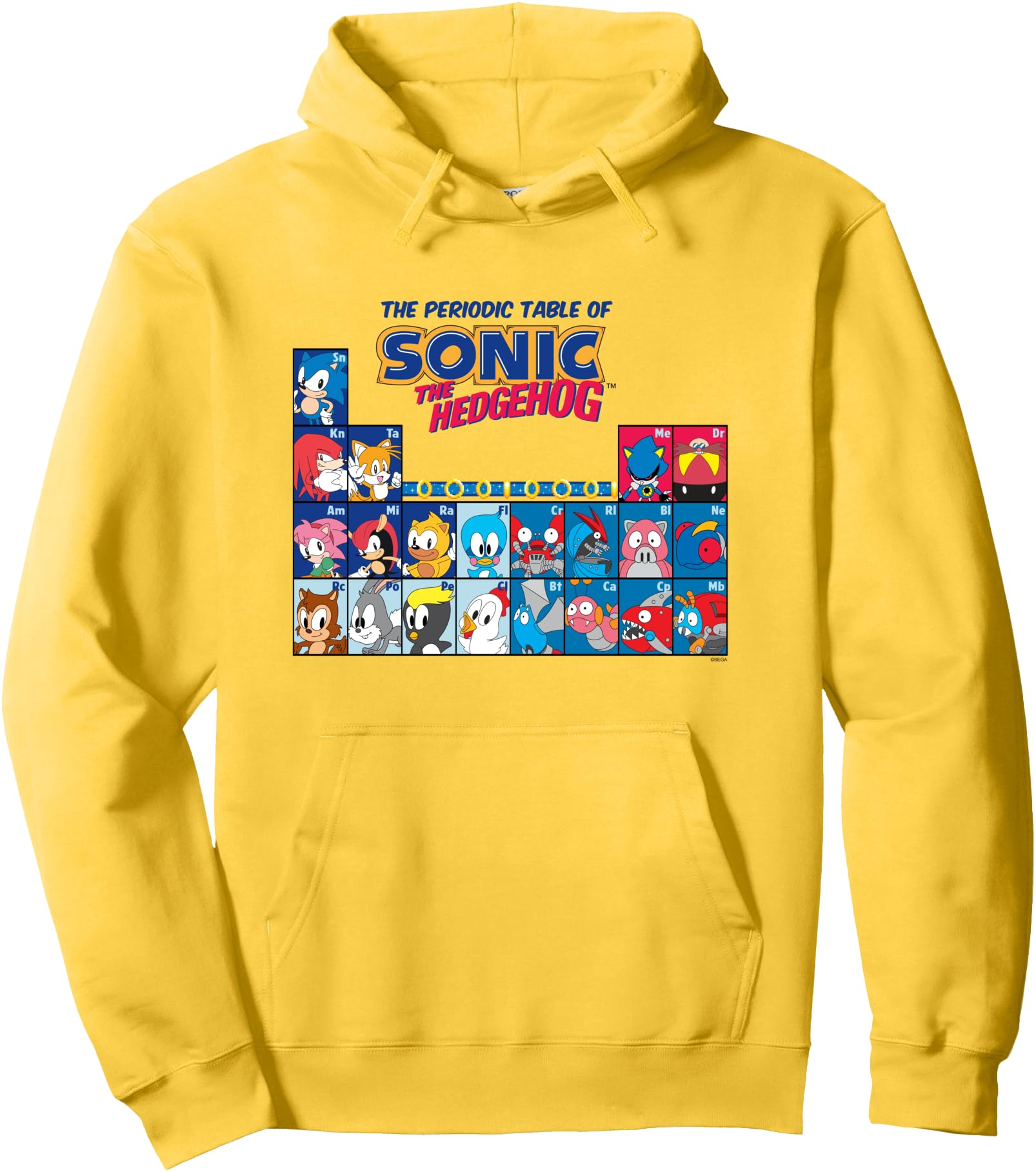 Sonic The Hedgehog The Periodic Table Of Sonic Pullover Hoodie