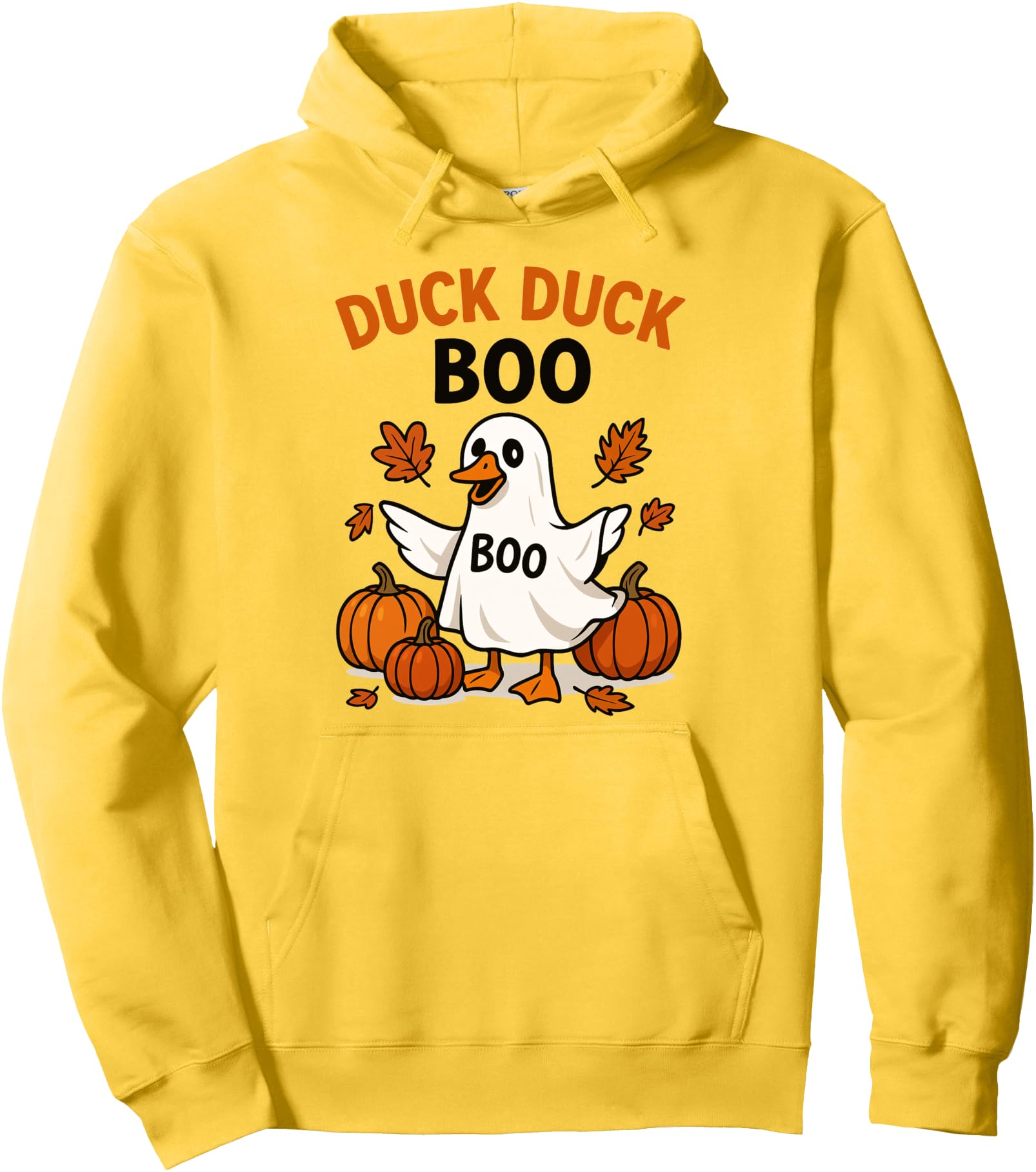 Duck Duck Boo Ghost Pumpkin Halloween Pun Pullover Hoodie