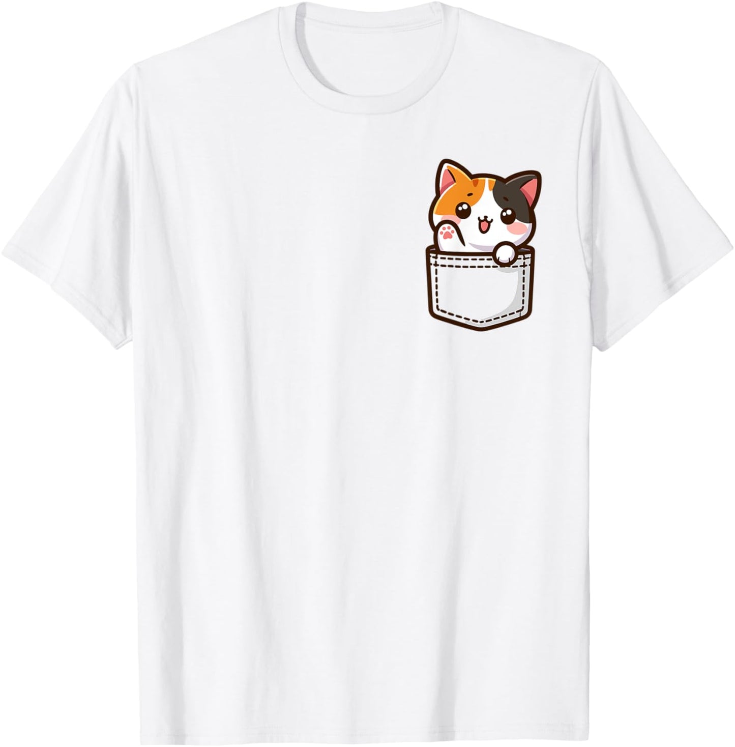 Adorable Chibi Japanese Pocket Kawaii Calico Cat Men Women Kids