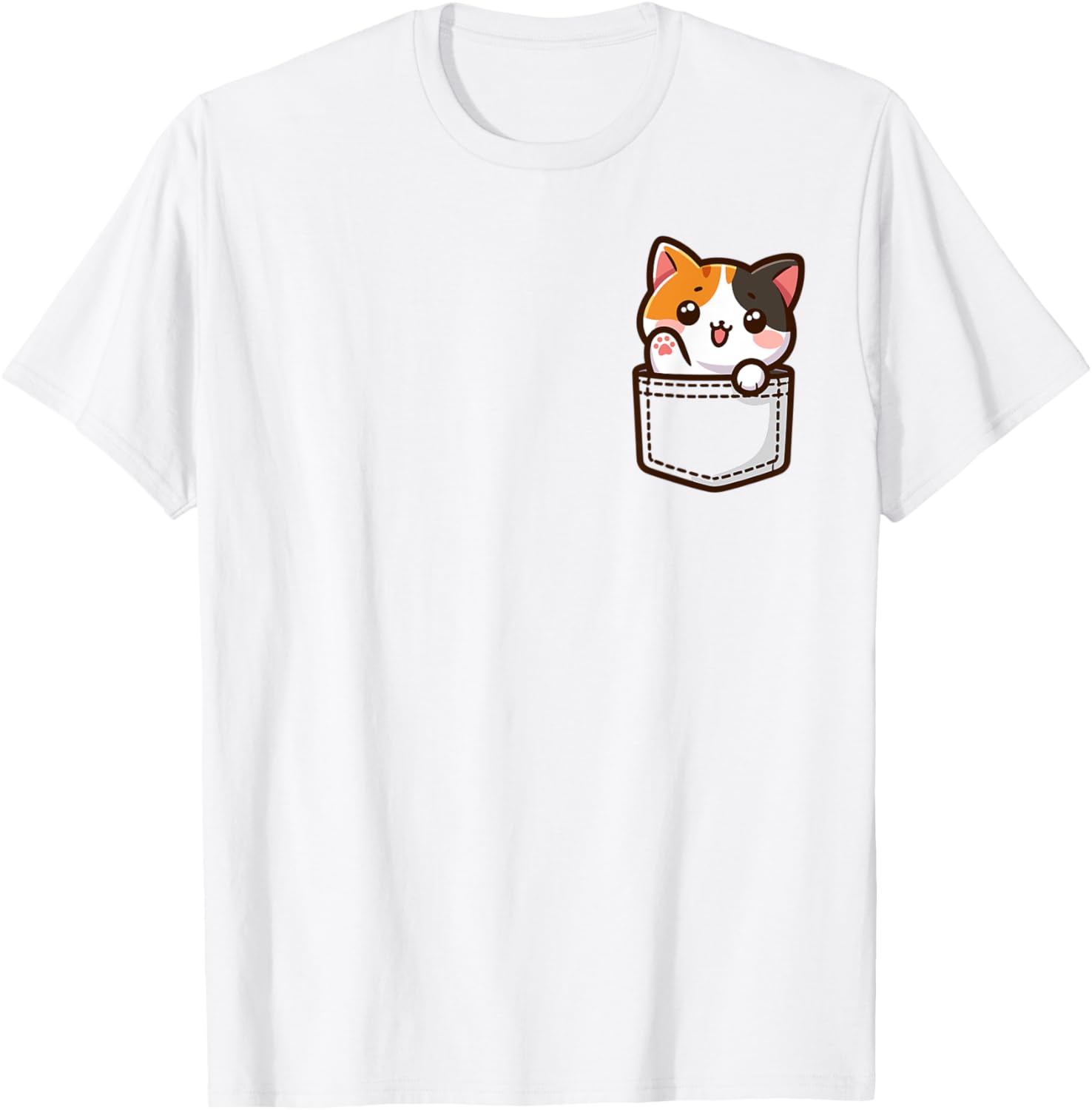 Adorable Chibi Japanese Pocket Kawaii Calico Cat Men Women Kids