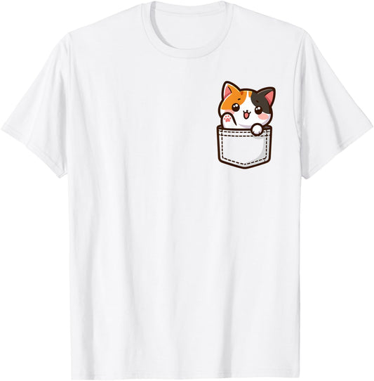 Adorable Chibi Japanese Pocket Kawaii Calico Cat Men Women Kids