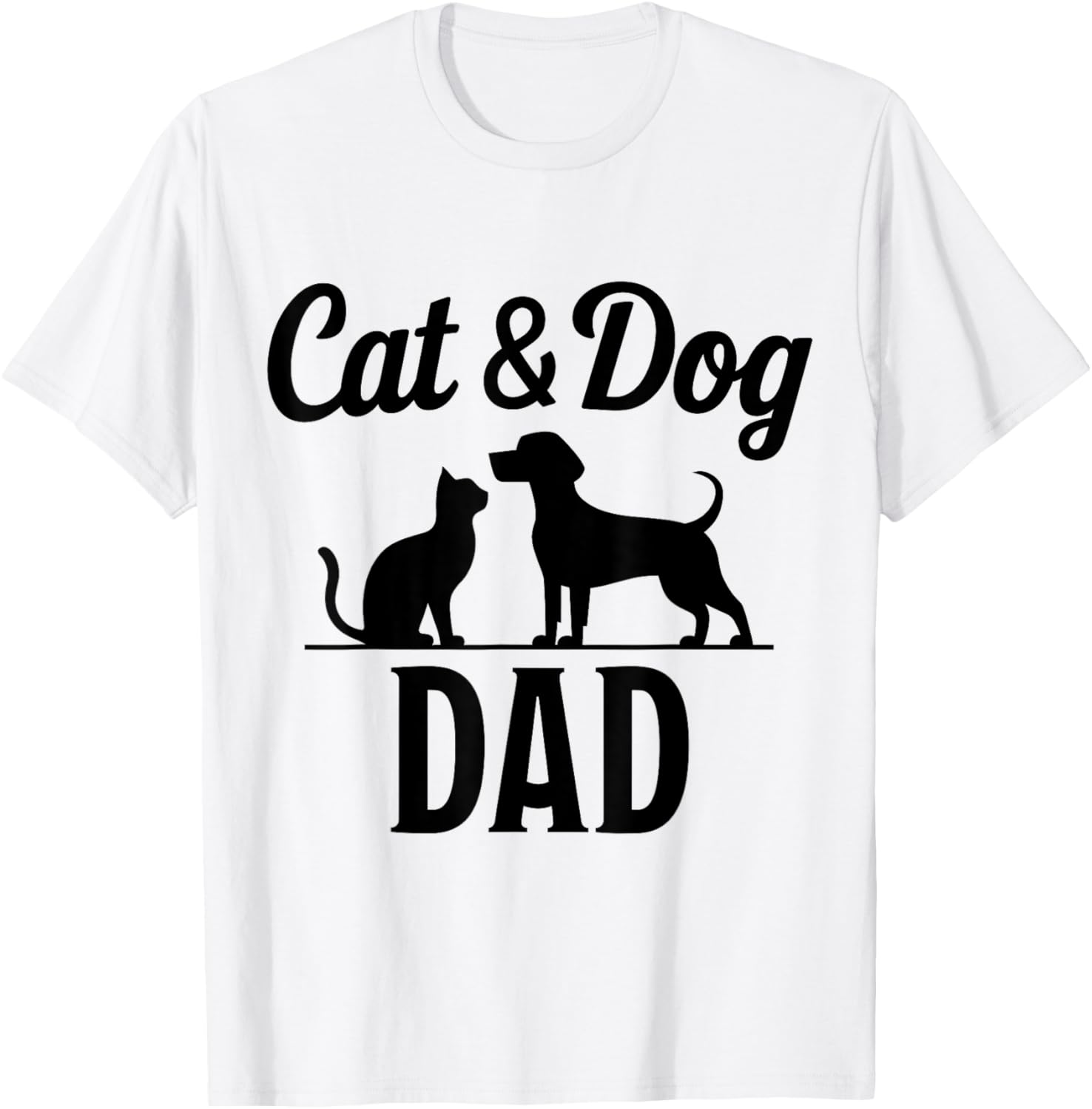 Cat and Dog Dad T-Shirt for Men