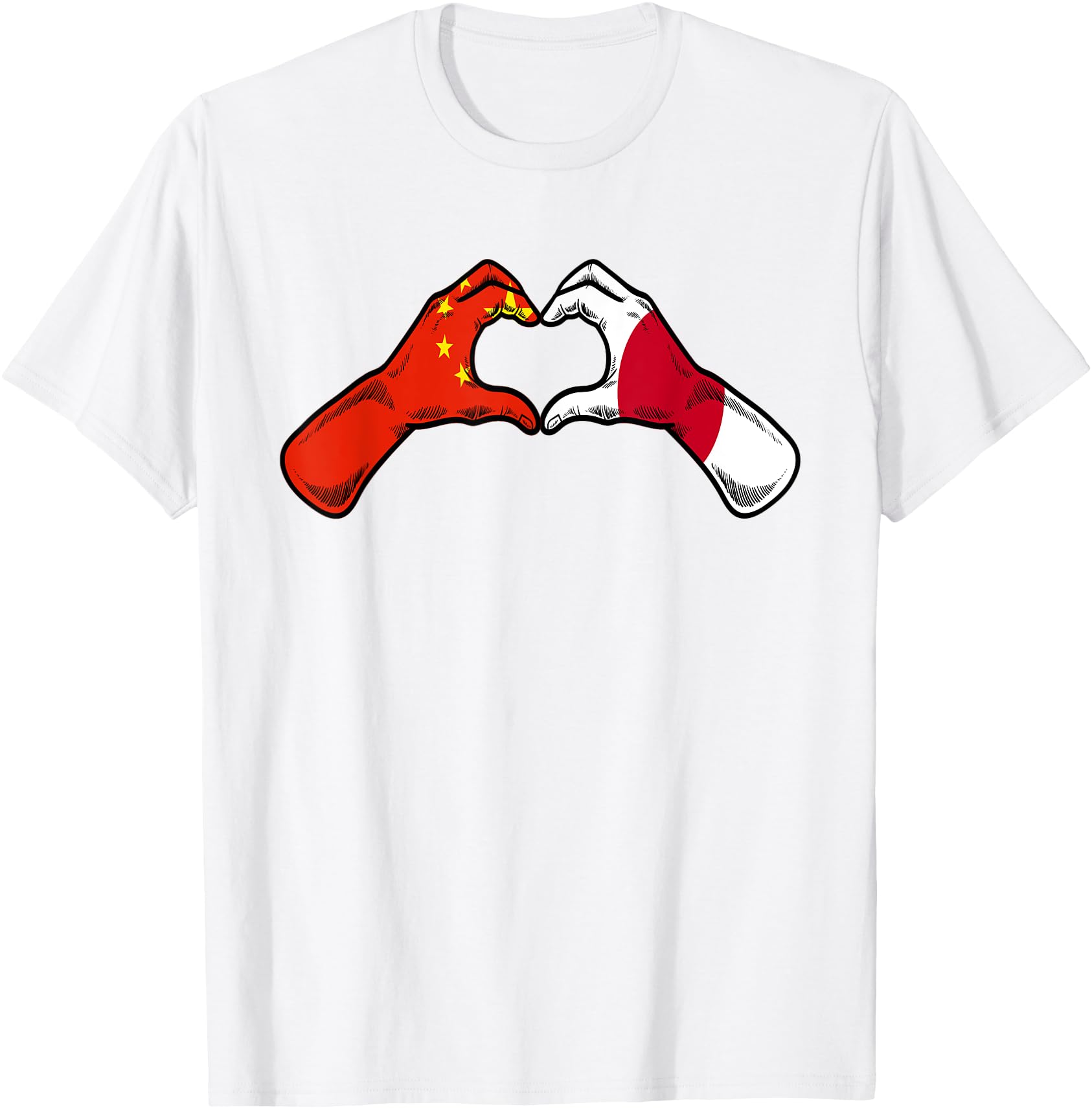 China Japan Flag - Chinese Japanese Heart